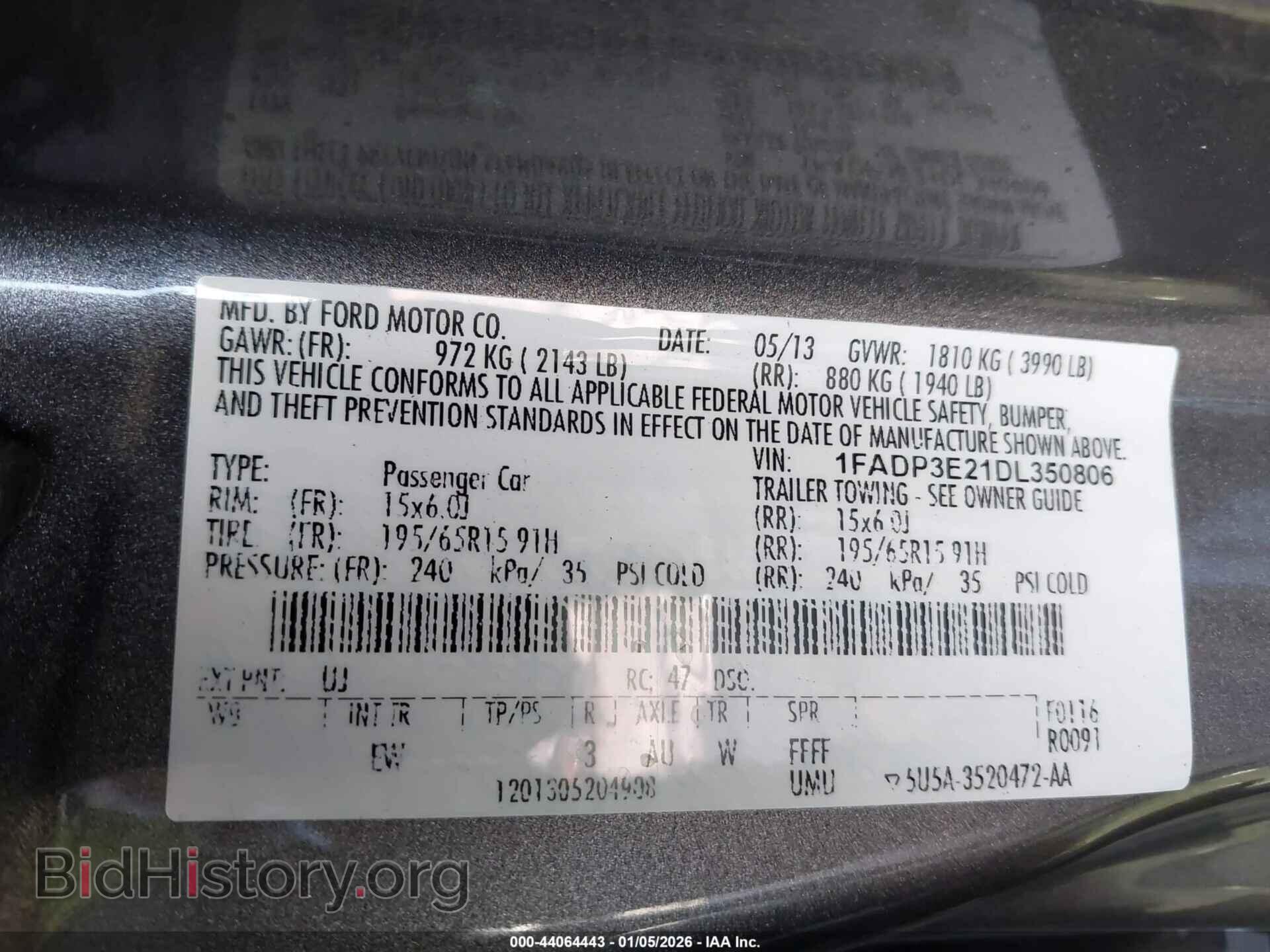 2013 FORD FOCUS - VIN: 1FADP3E21DL350806 - Фото 9