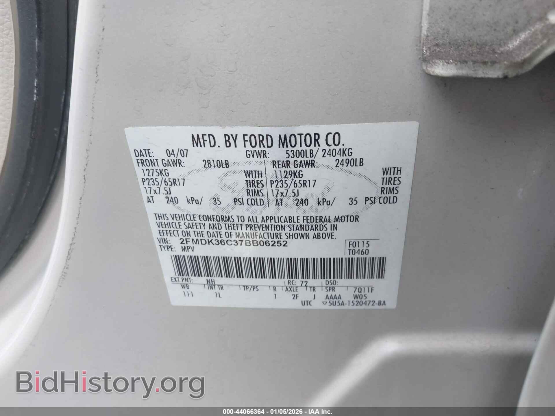 2007 FORD EDGE - VIN: 2FMDK36C37BB06252 - Photo 9