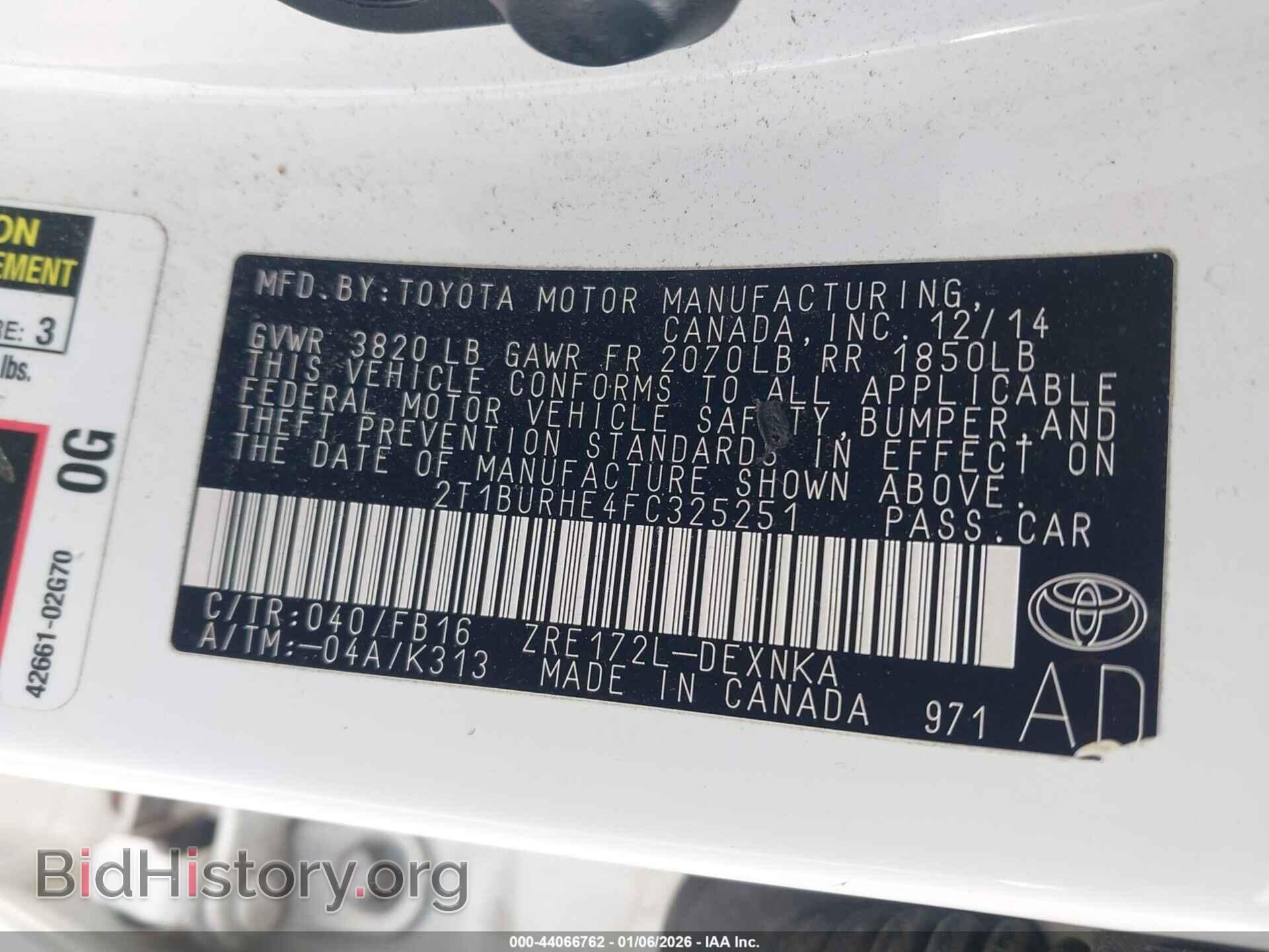 2015 TOYOTA COROLLA - VIN: 2T1BURHE4FC325251 - Фото 9
