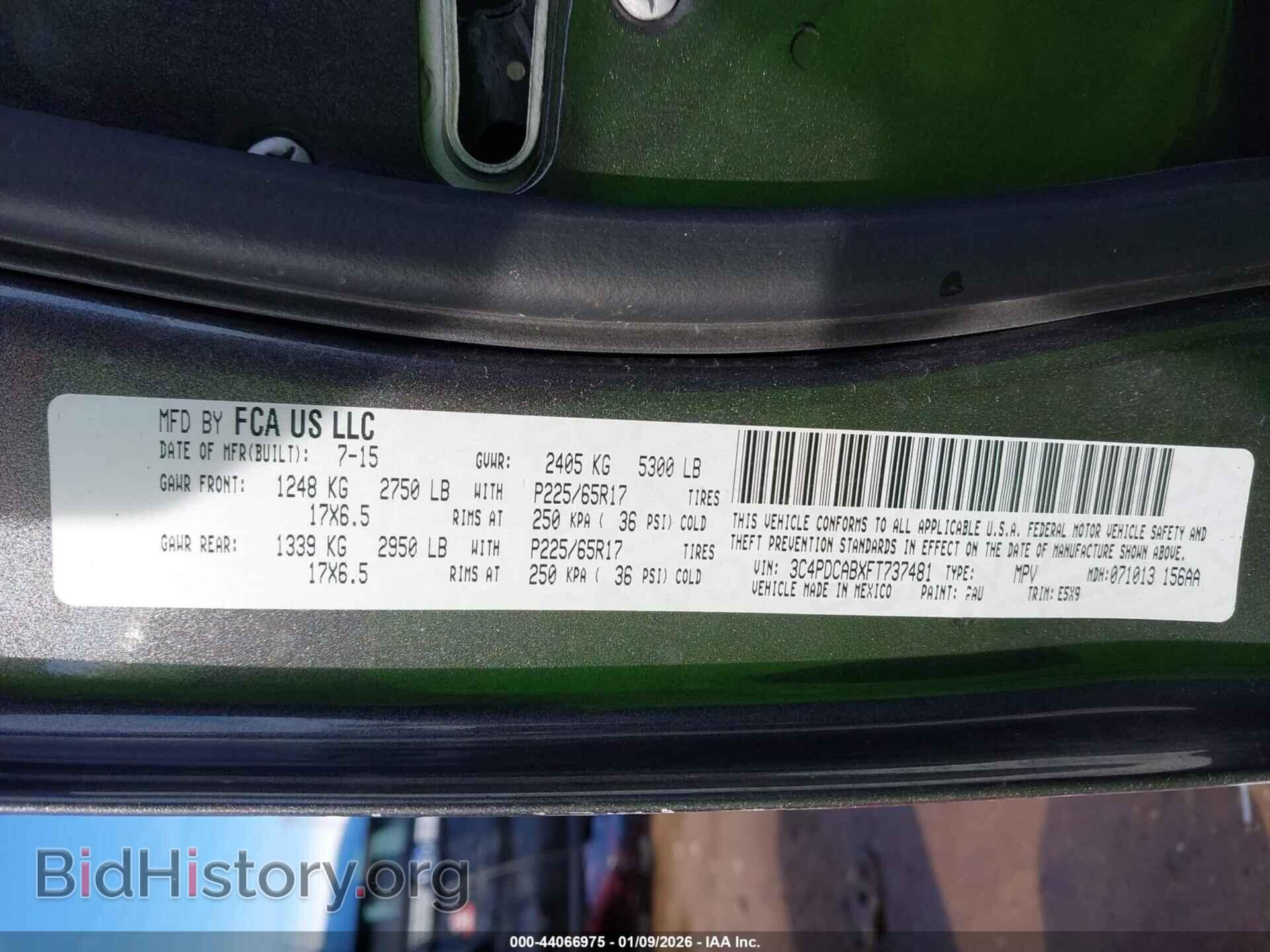 2015 DODGE JOURNEY - VIN: 3C4PDCABXFT737481 - Фото 9