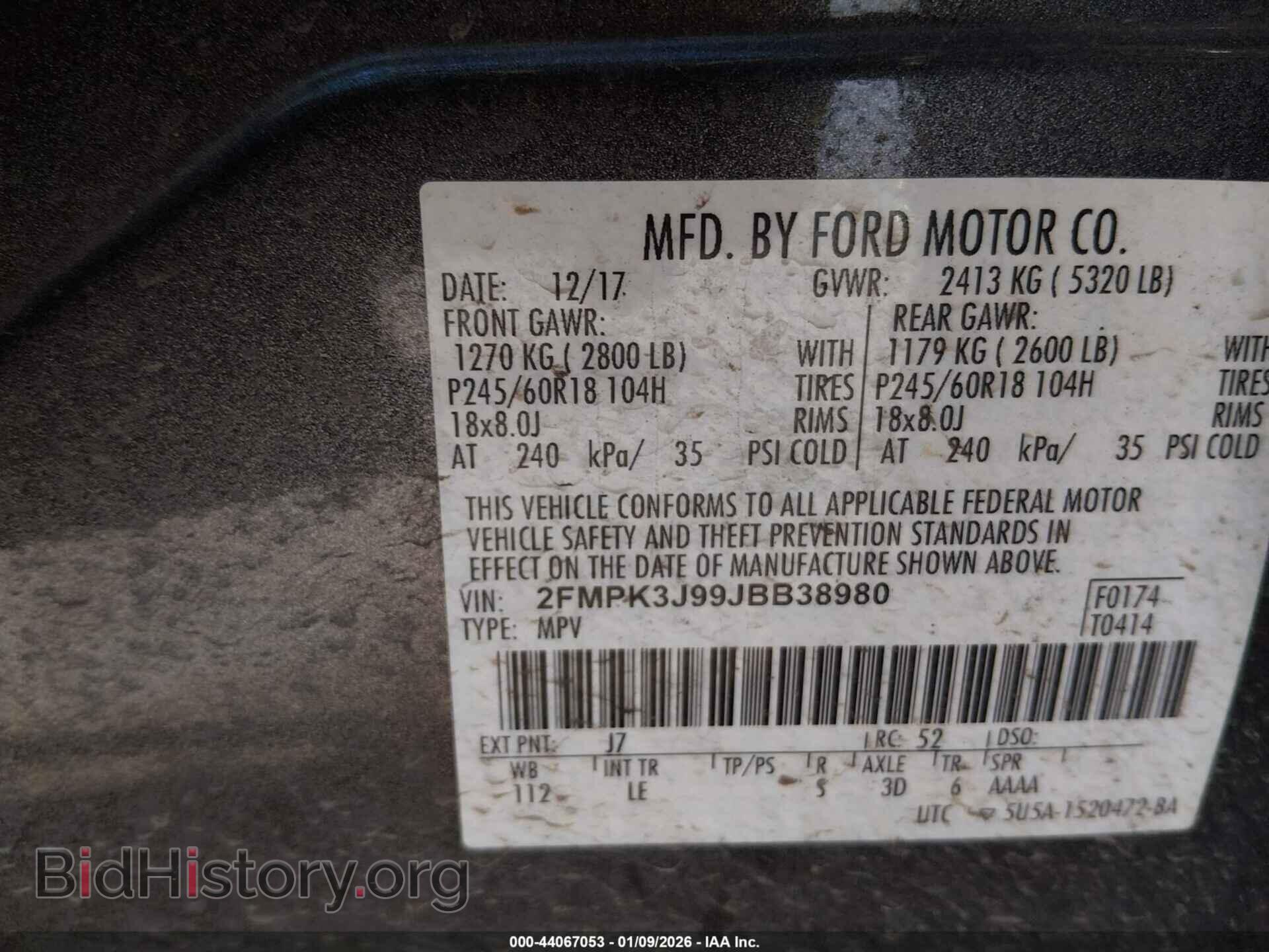2018 FORD EDGE - VIN: 2FMPK3J99JBB38980 - Фото 9