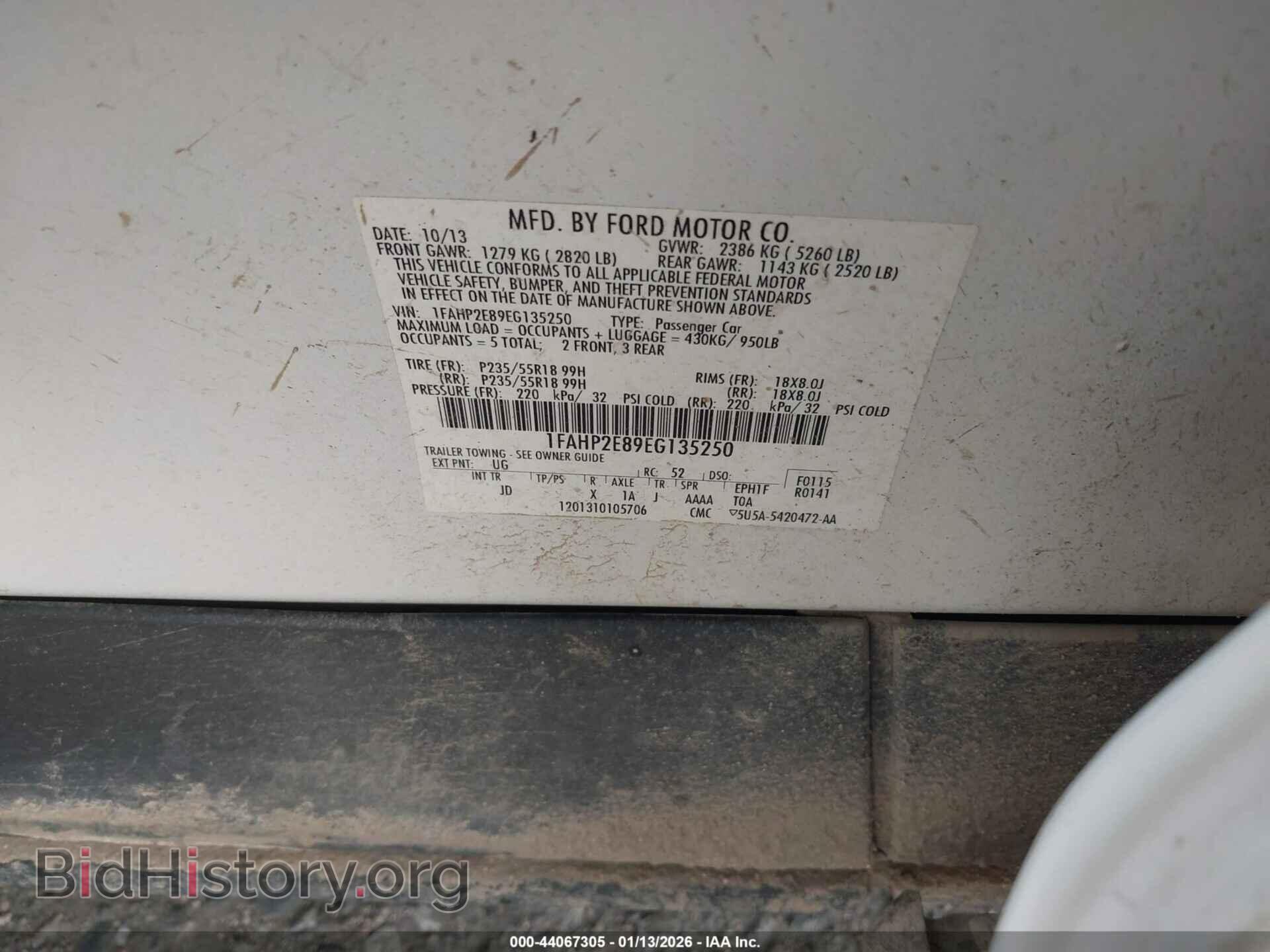 2014 FORD TAURUS - VIN: 1FAHP2E89EG135250 - Фото 9