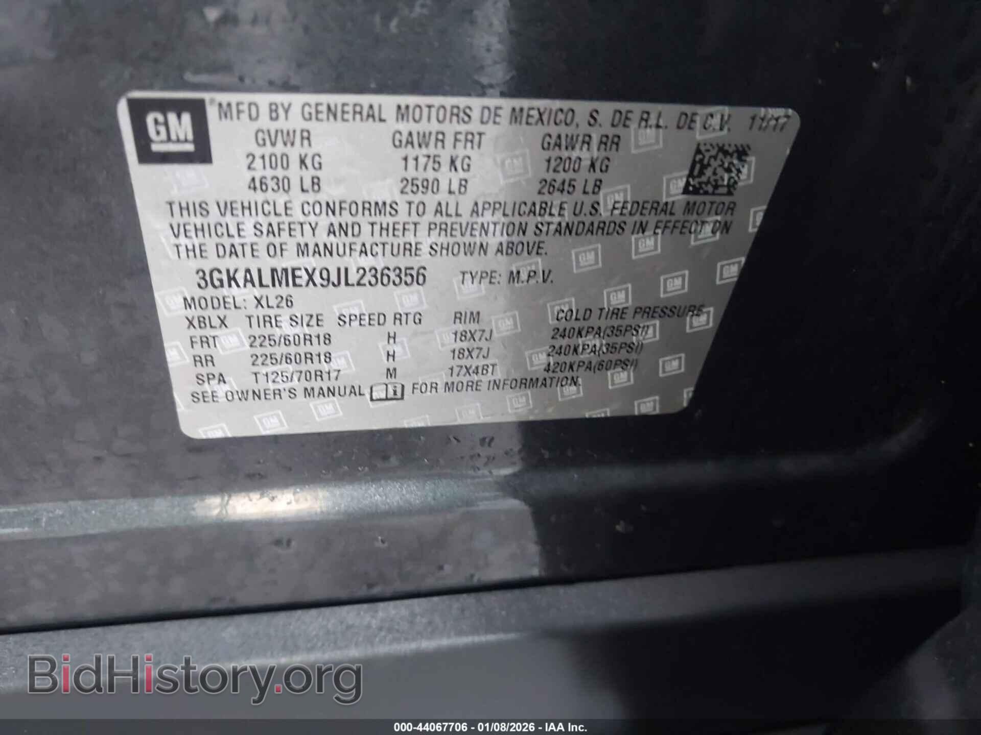 2018 GMC TERRAIN - VIN: 3GKALMEX9JL236356 - Photo 9