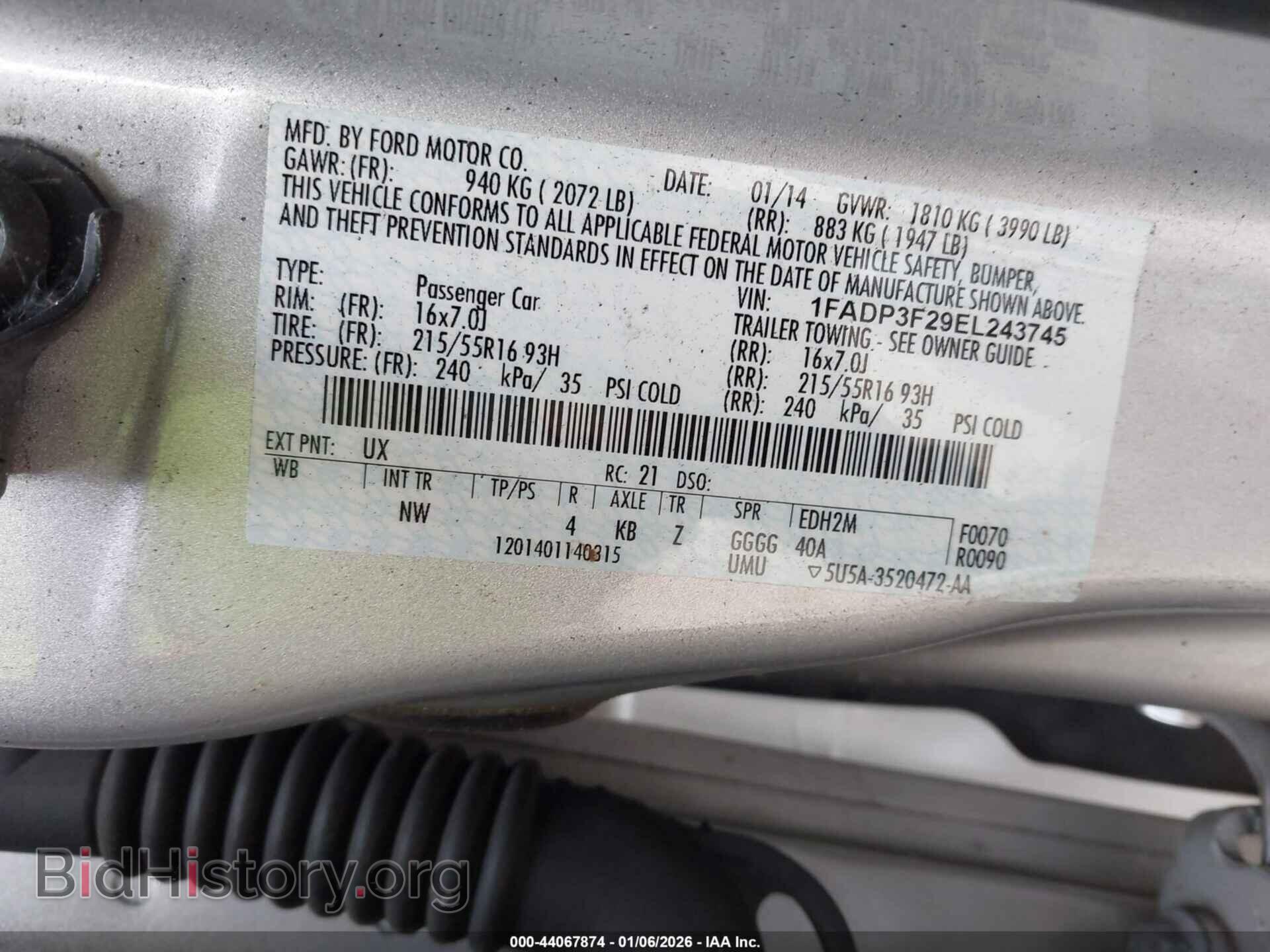 2014 FORD FOCUS - VIN: 1FADP3F29EL243745 - Фото 9