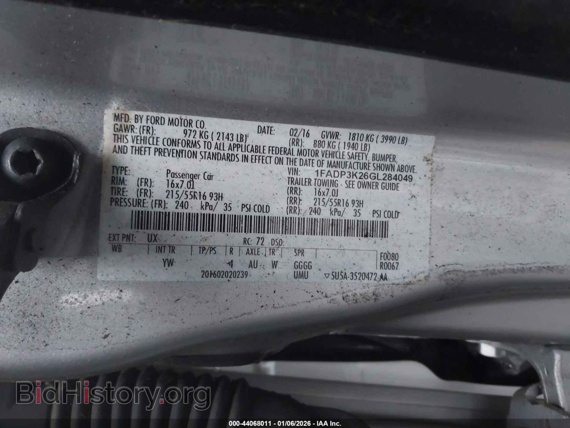 2016 FORD FOCUS - VIN: 1FADP3K26GL284049 - Фото 9
