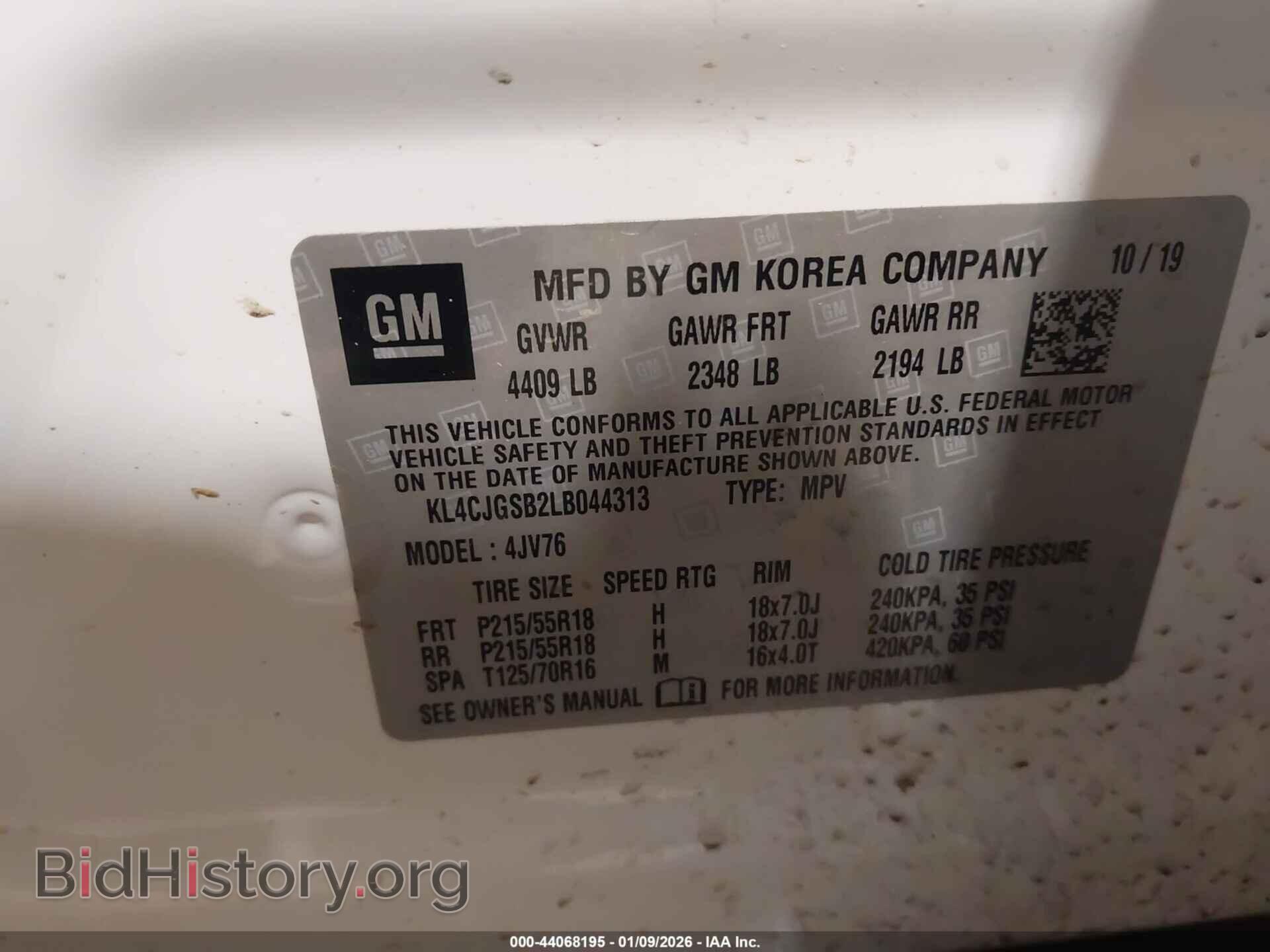 2020 BUICK ENCORE - VIN: KL4CJGSB2LB044313 - Фото 9