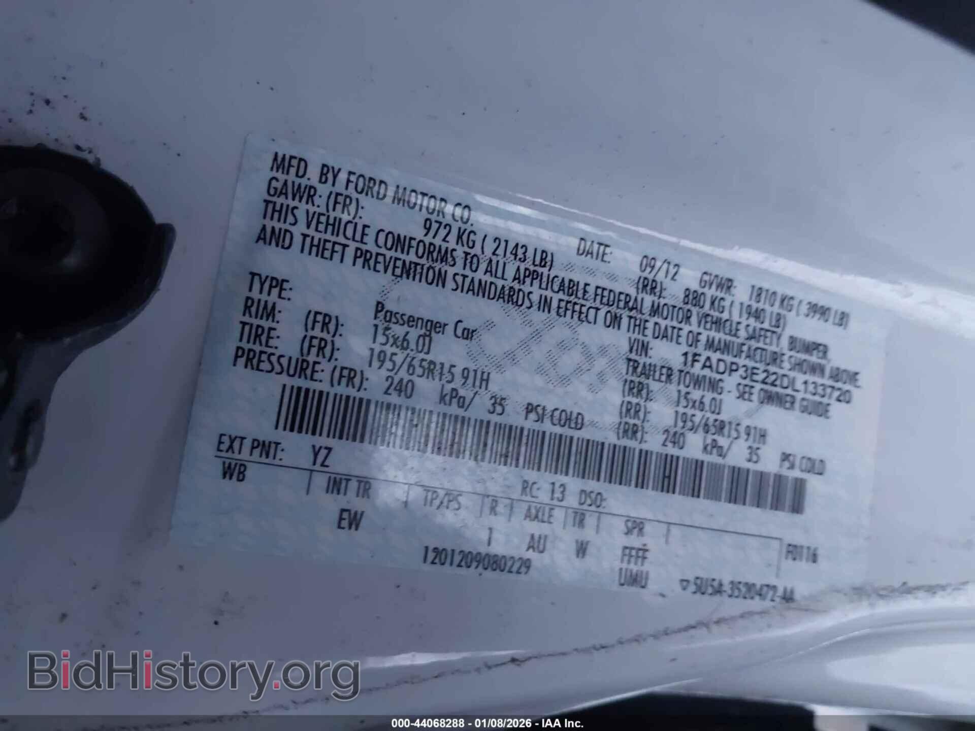 2013 FORD FOCUS - VIN: 1FADP3E22DL133720 - Фото 9