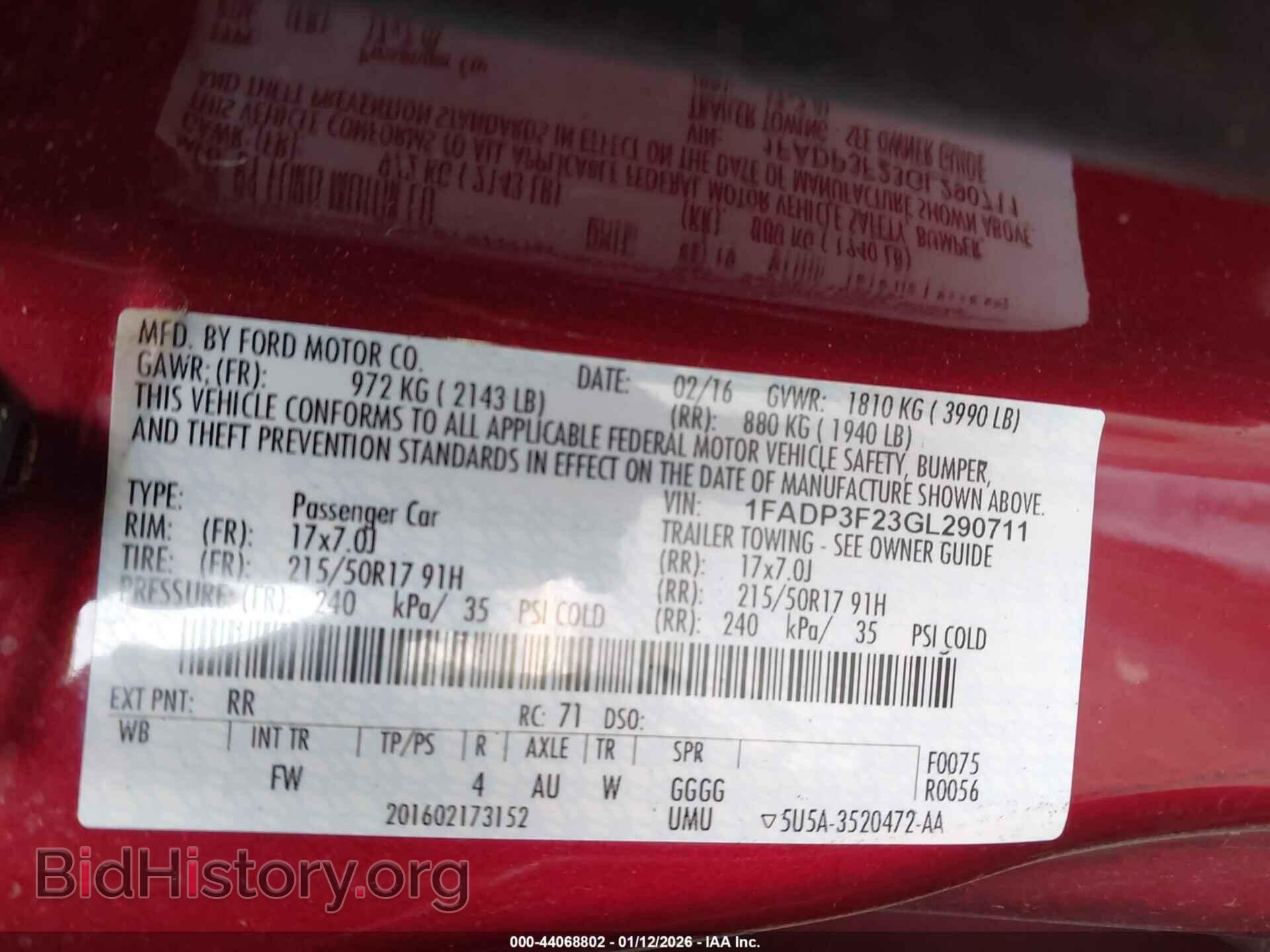 2016 FORD FOCUS - VIN: 1FADP3F23GL290711 - Фото 9