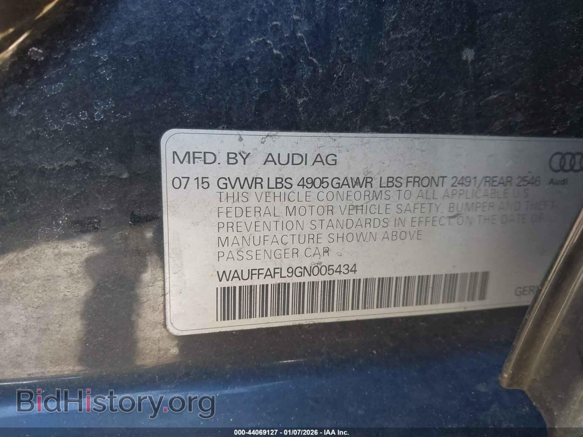 2016 AUDI A4 - VIN: WAUFFAFL9GN005434 - Фото 9