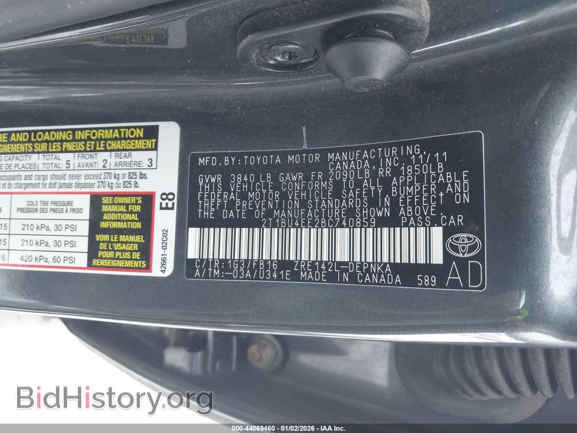 2011 TOYOTA COROLLA - VIN: 2T1BU4EE2BC740859 - Фото 9