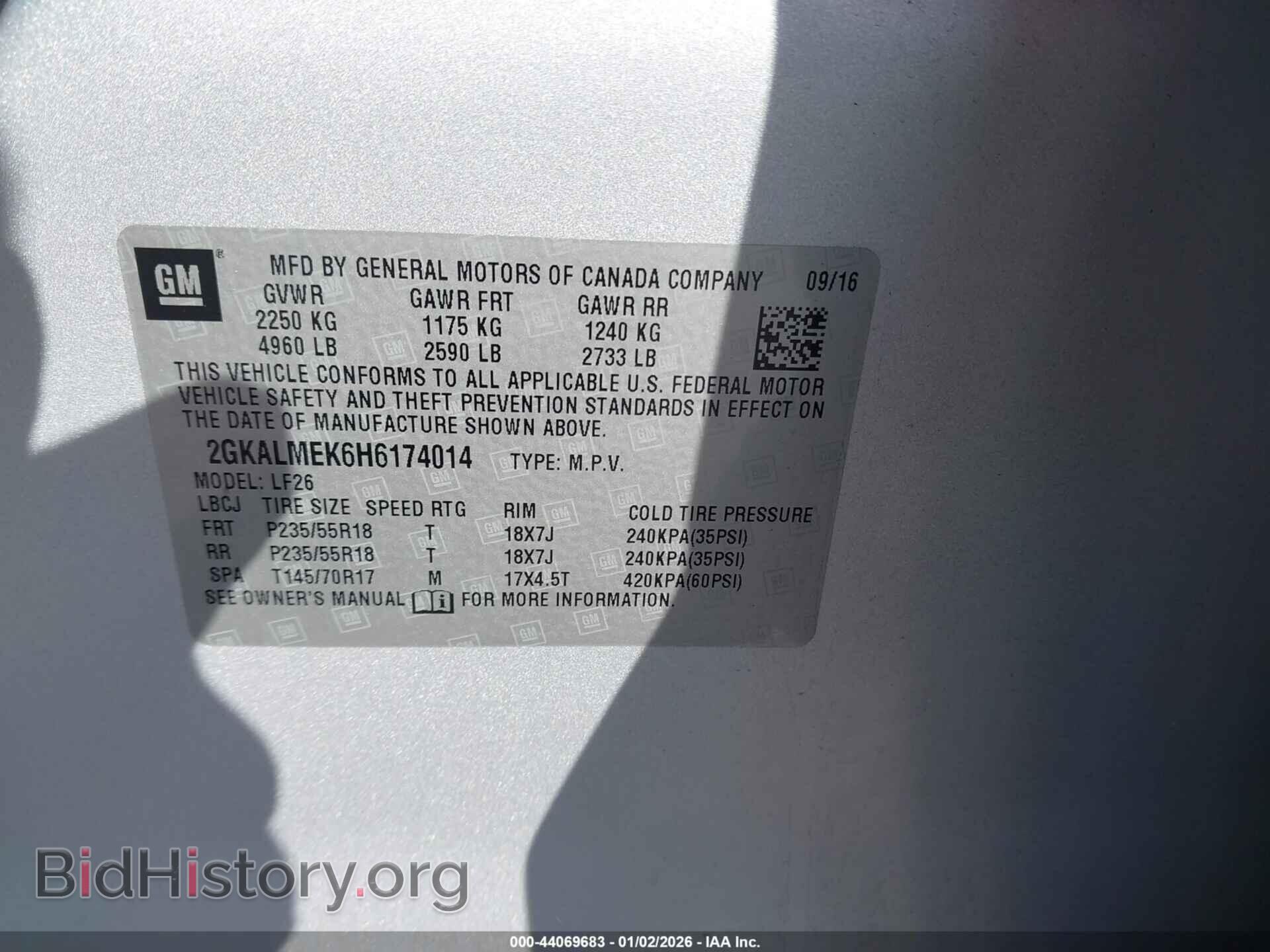 2017 GMC TERRAIN - VIN: 2GKALMEK6H6174014 - Фото 9