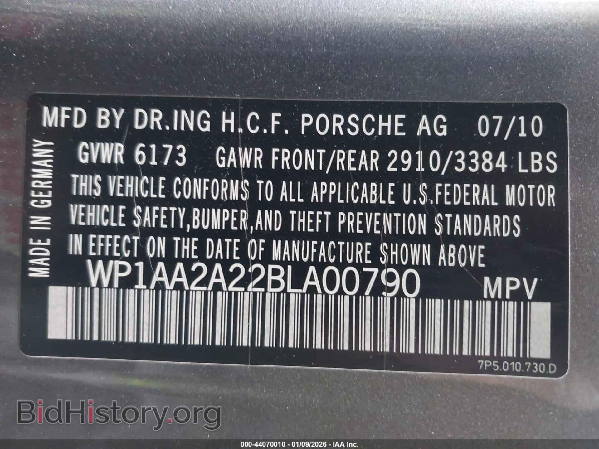 2011 PORSCHE CAYENNE - VIN: WP1AA2A22BLA00790 - Photo 9