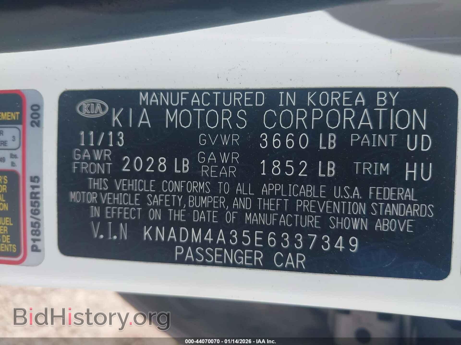 2014 KIA RIO - VIN: KNADM4A35E6337349 - Фото 9
