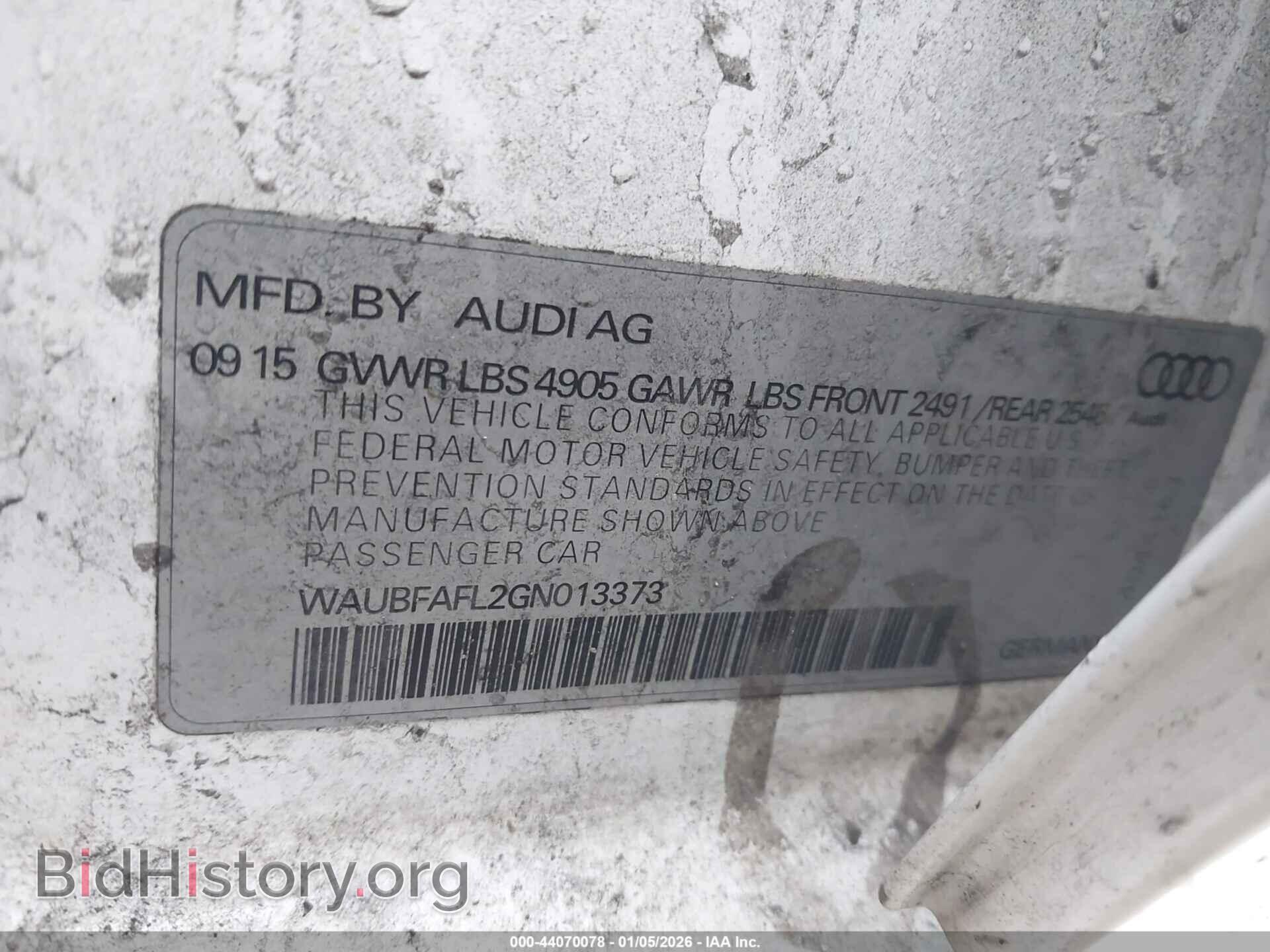 2016 AUDI A4 - VIN: WAUBFAFL2GN013373 - Photo 9