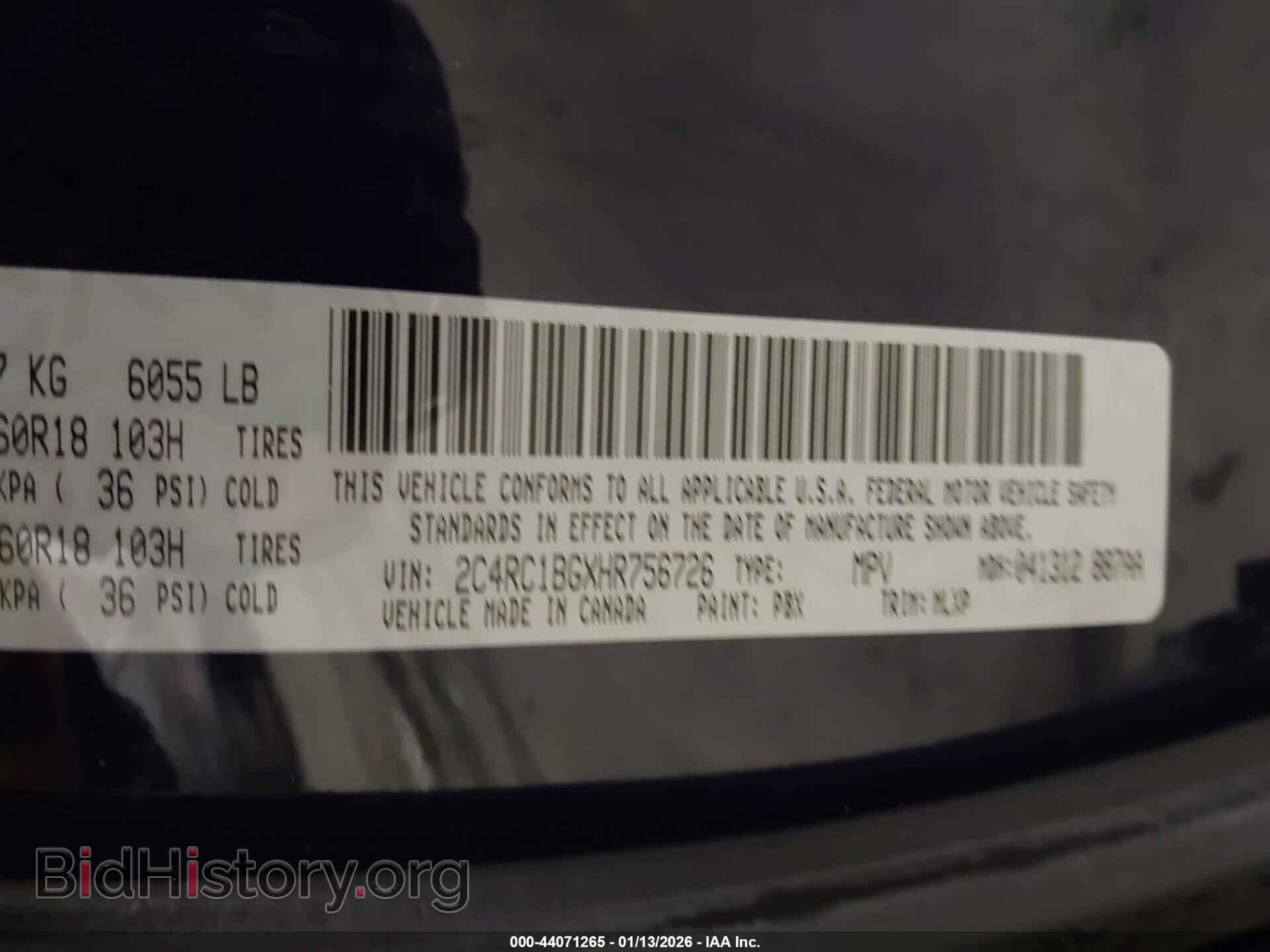 2017 CHRYSLER PACIFICA - VIN: 2C4RC1BGXHR756726 - Фото 9