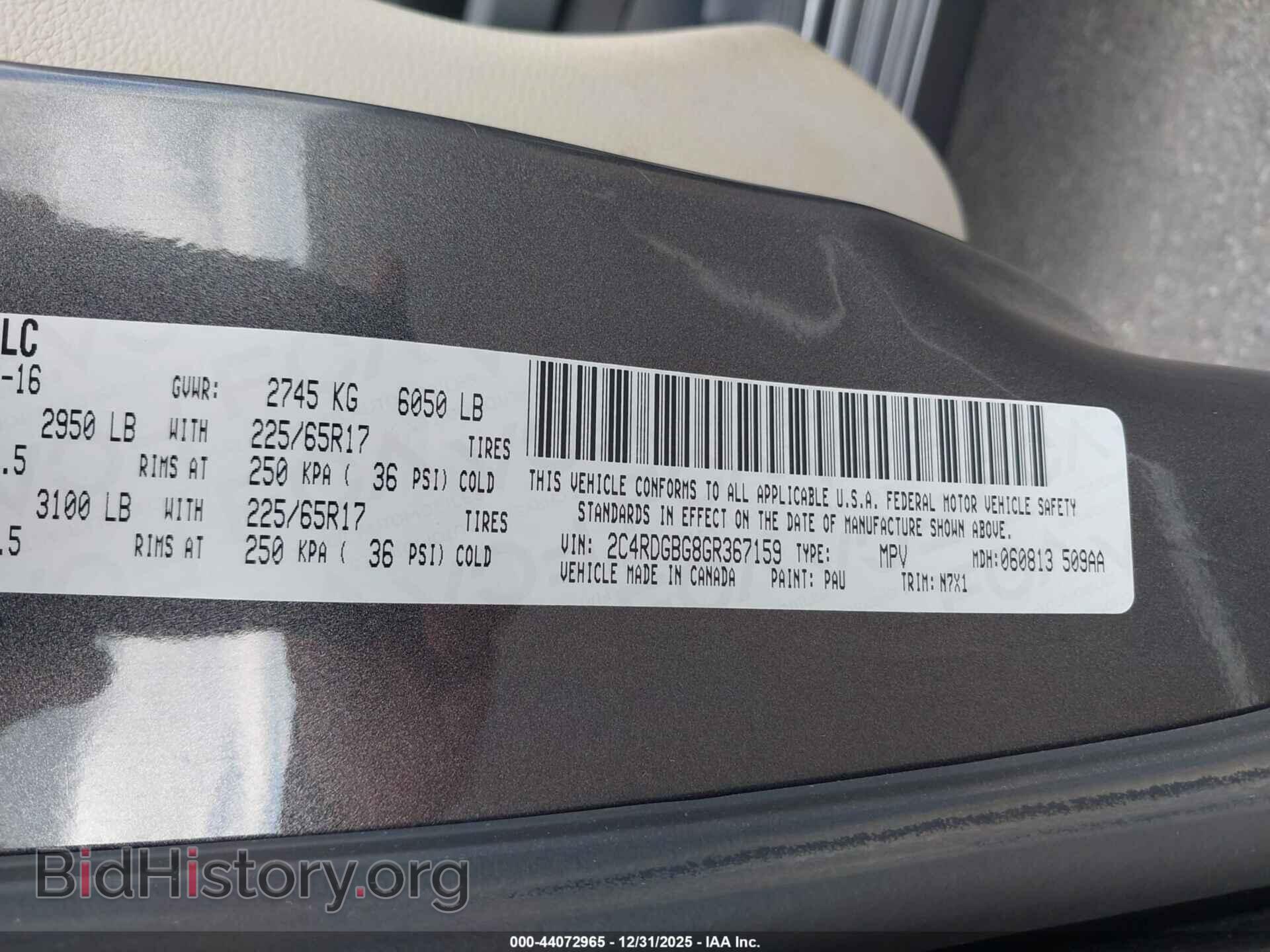 2016 DODGE GRAND CARAVAN - VIN: 2C4RDGBG8GR367159 - Фото 9