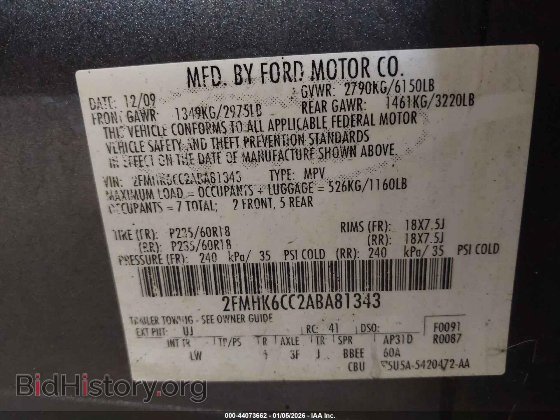 2010 FORD FLEX - VIN: 2FMHK6CC2ABA81343 - Photo 9