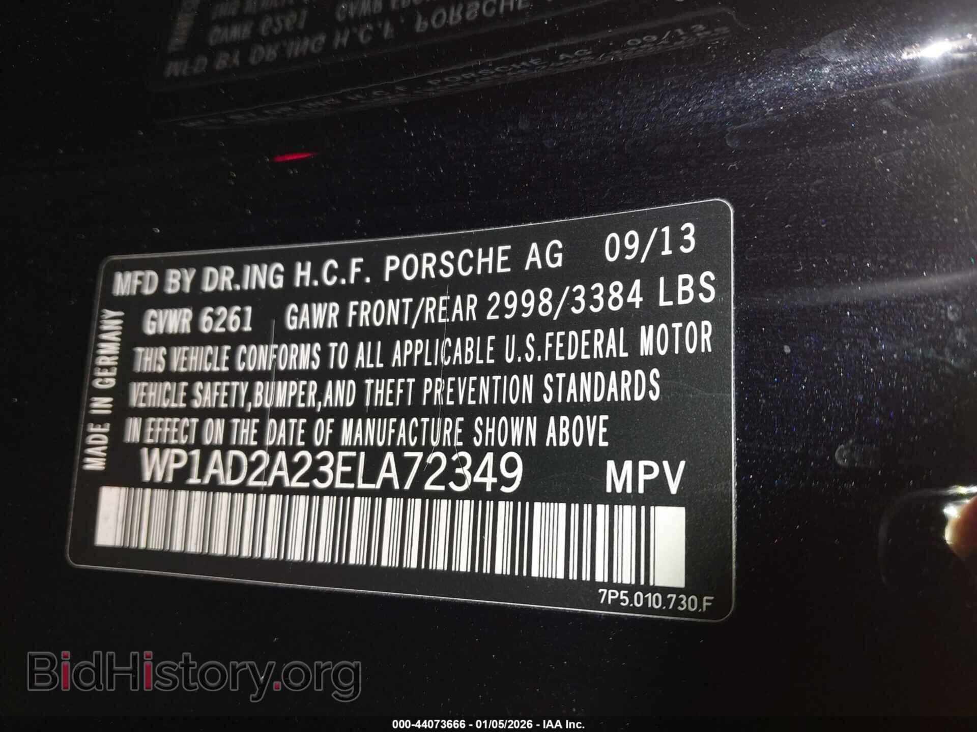 2014 PORSCHE CAYENNE - VIN: WP1AD2A23ELA72349 - Фото 9