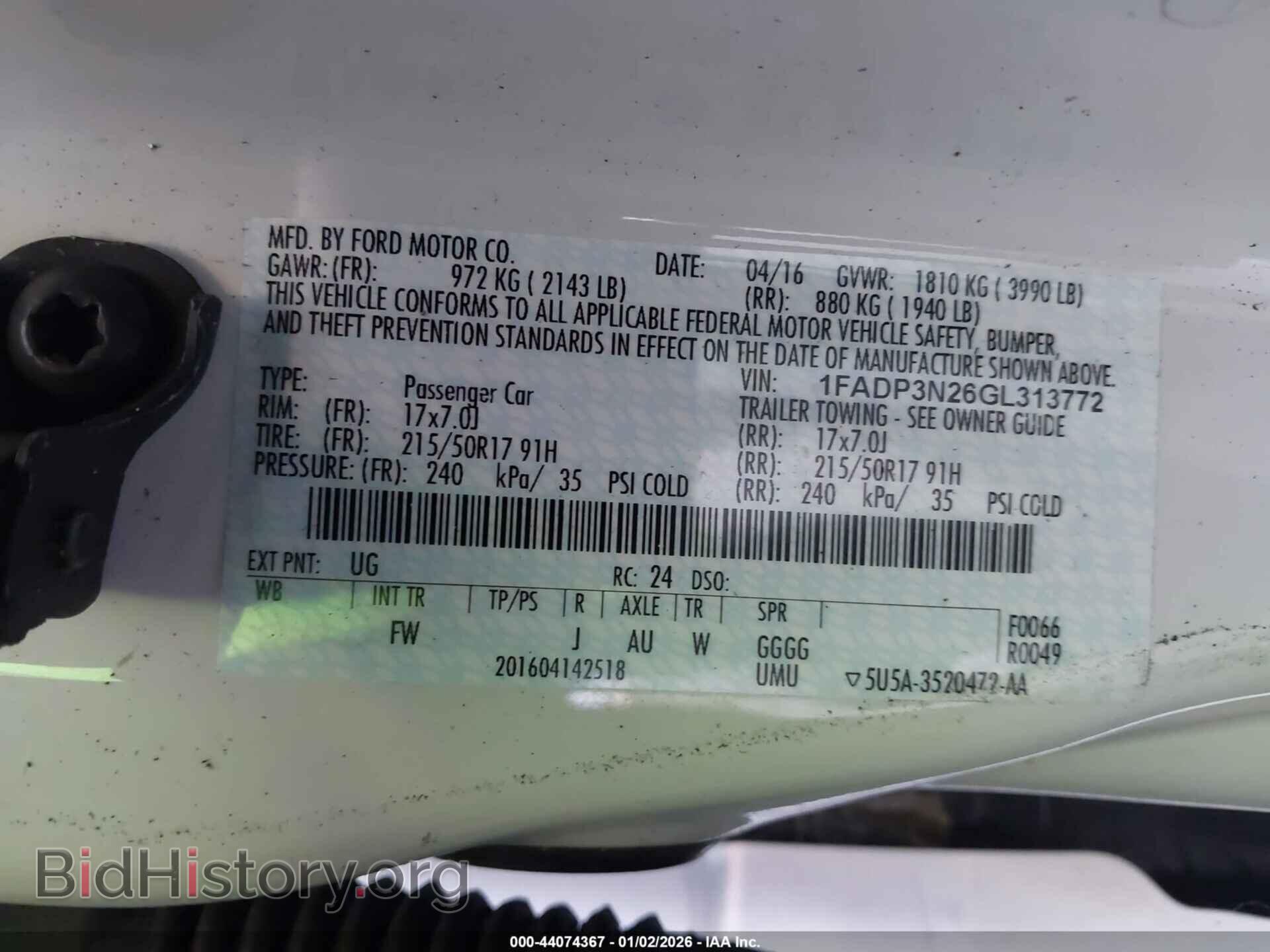 2016 FORD FOCUS - VIN: 1FADP3N26GL313772 - Фото 9