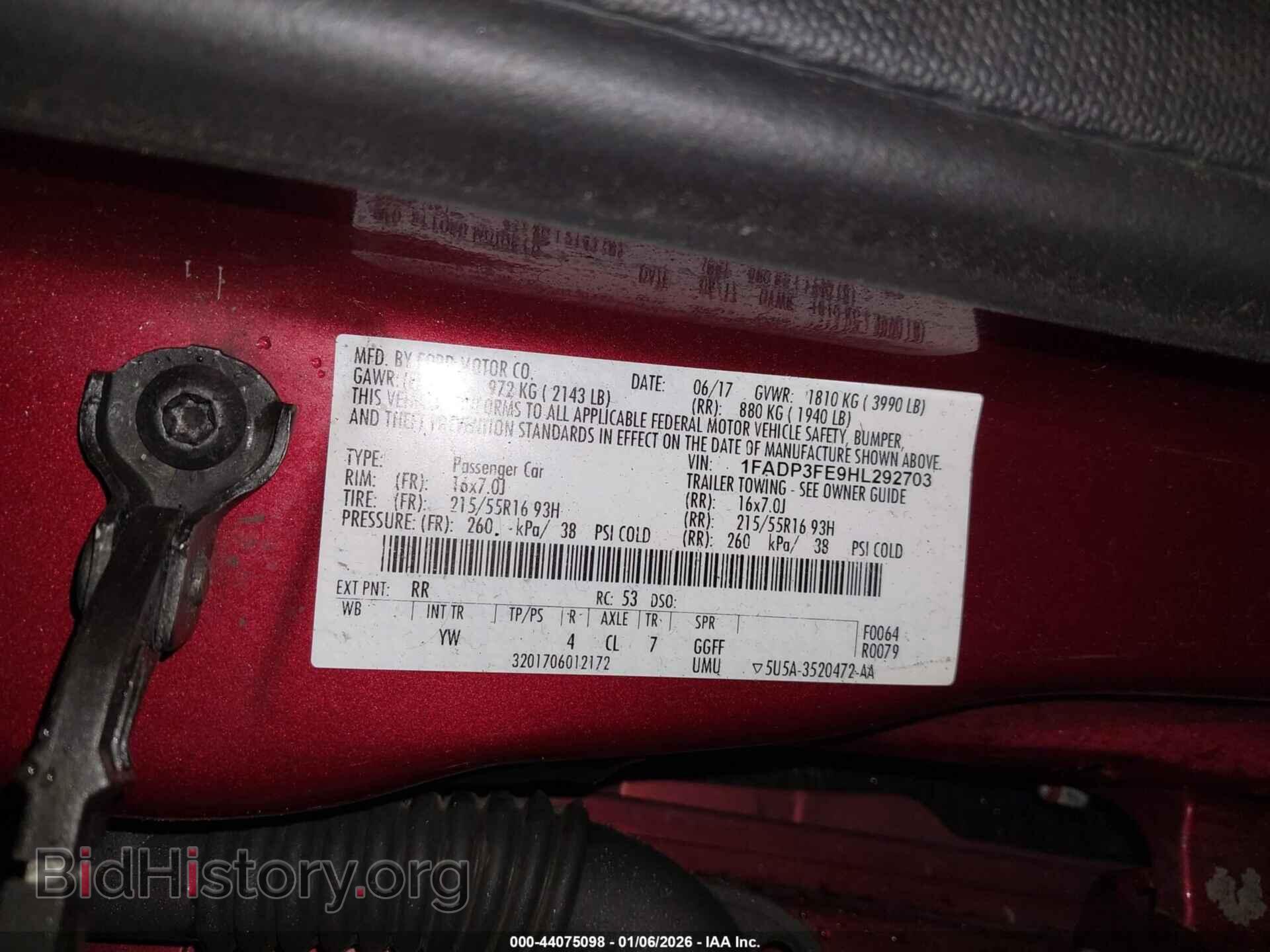 2017 FORD FOCUS - VIN: 1FADP3FE9HL292703 - Фото 9