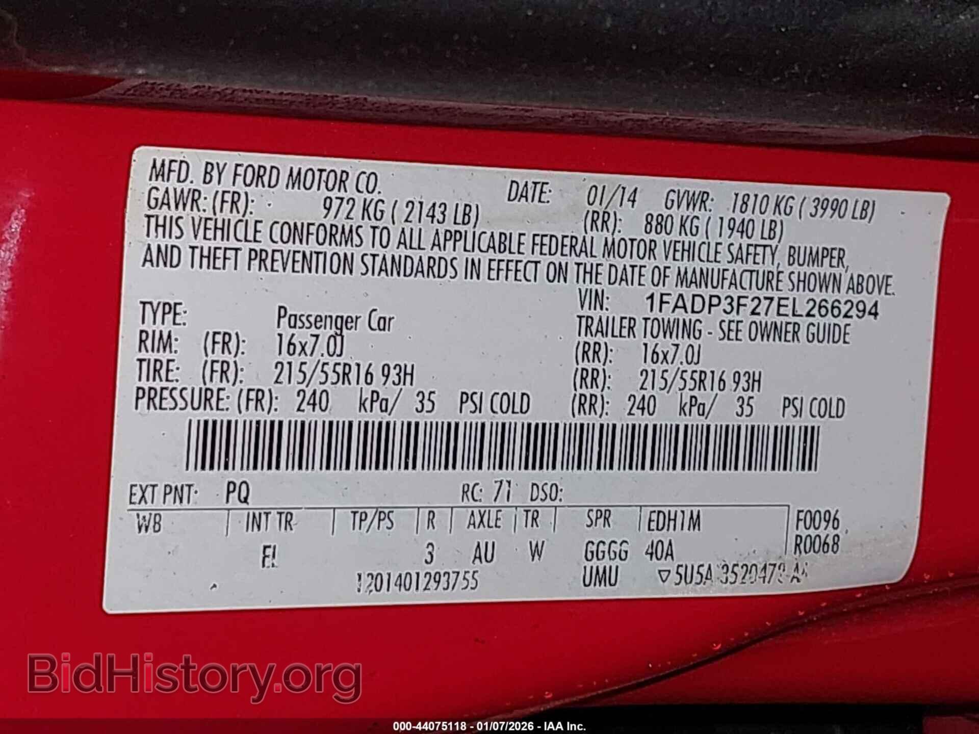 2014 FORD FOCUS - VIN: 1FADP3F27EL266294 - Фото 9