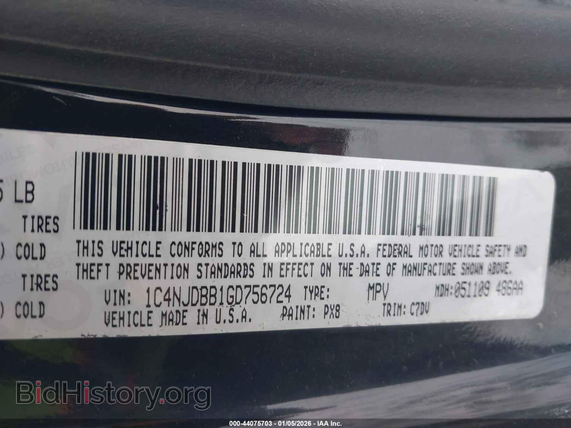 2016 JEEP COMPASS - VIN: 1C4NJDBB1GD756724 - Фото 9