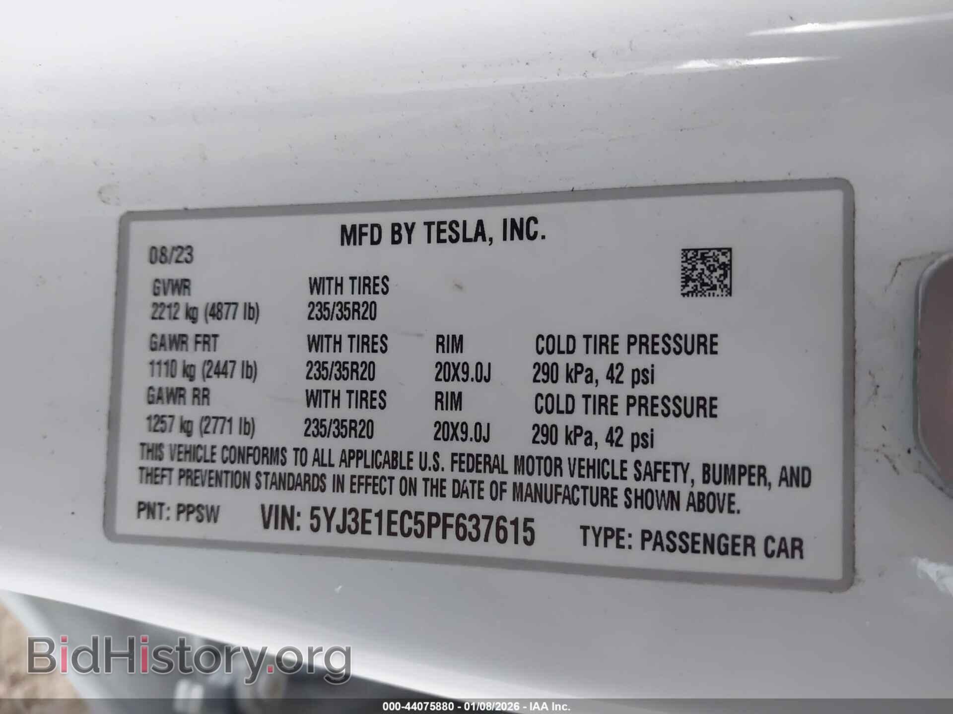 2023 TESLA MODEL 3 - VIN: 5YJ3E1EC5PF637615 - Фото 9