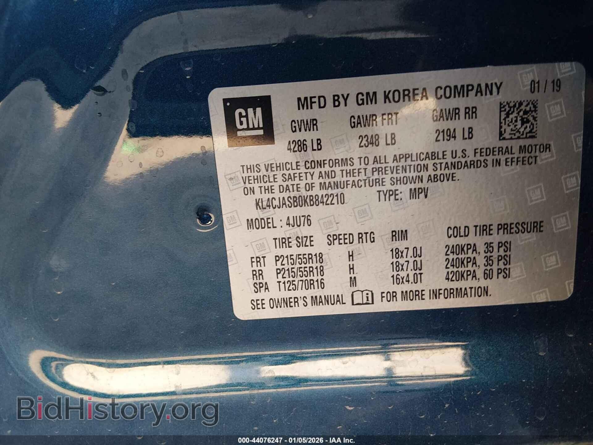 2019 BUICK ENCORE - VIN: KL4CJASB0KB842210 - Фото 9
