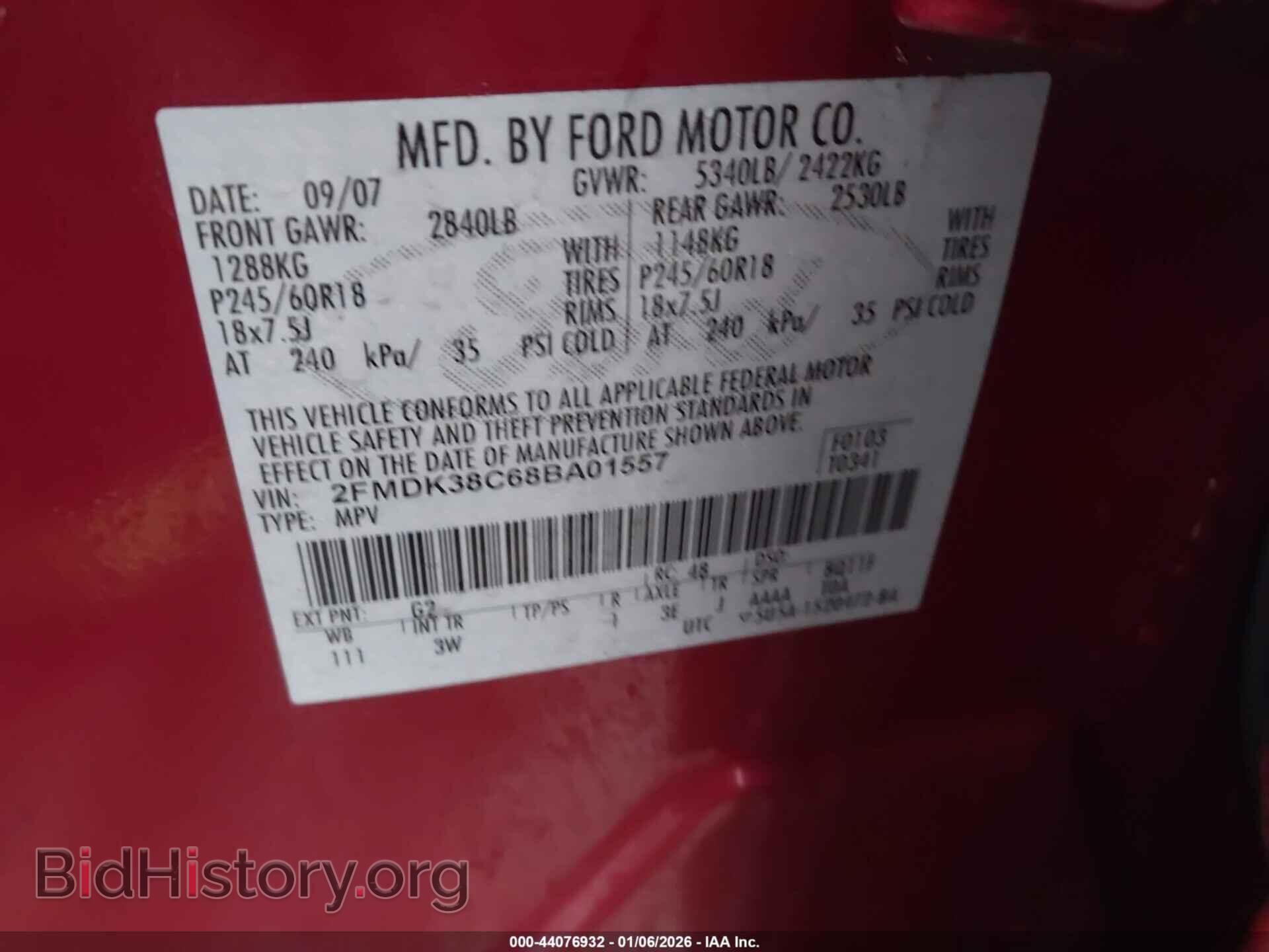 2008 FORD EDGE - VIN: 2FMDK38C68BA01557 - Photo 9
