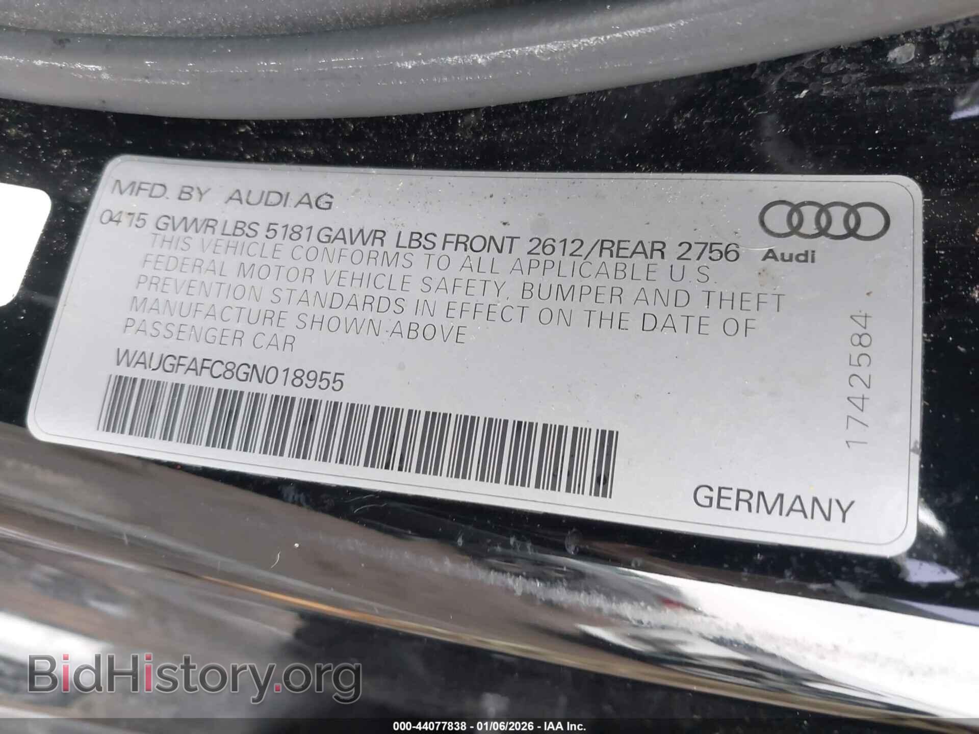 2016 AUDI A6 - VIN: WAUGFAFC8GN018955 - Photo 9