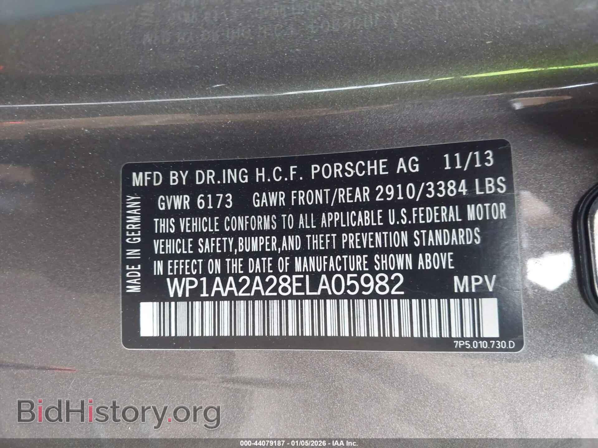2014 PORSCHE CAYENNE - VIN: WP1AA2A28ELA05982 - Фото 9