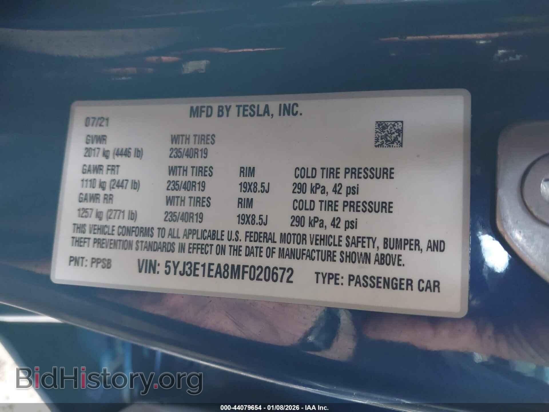 2021 TESLA MODEL 3 - VIN: 5YJ3E1EA8MF020672 - Photo 9