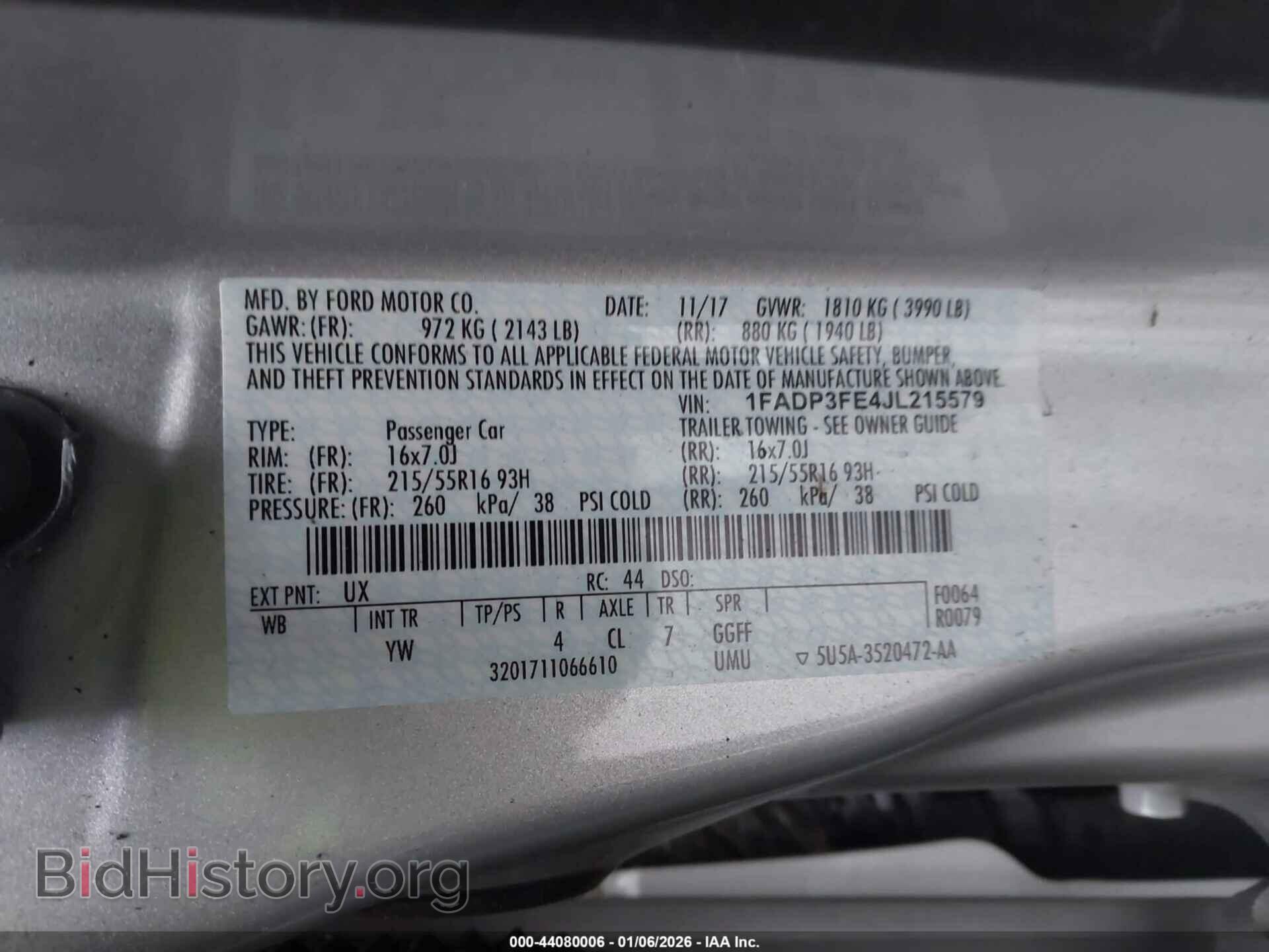 2018 FORD FOCUS - VIN: 1FADP3FE4JL215579 - Фото 9