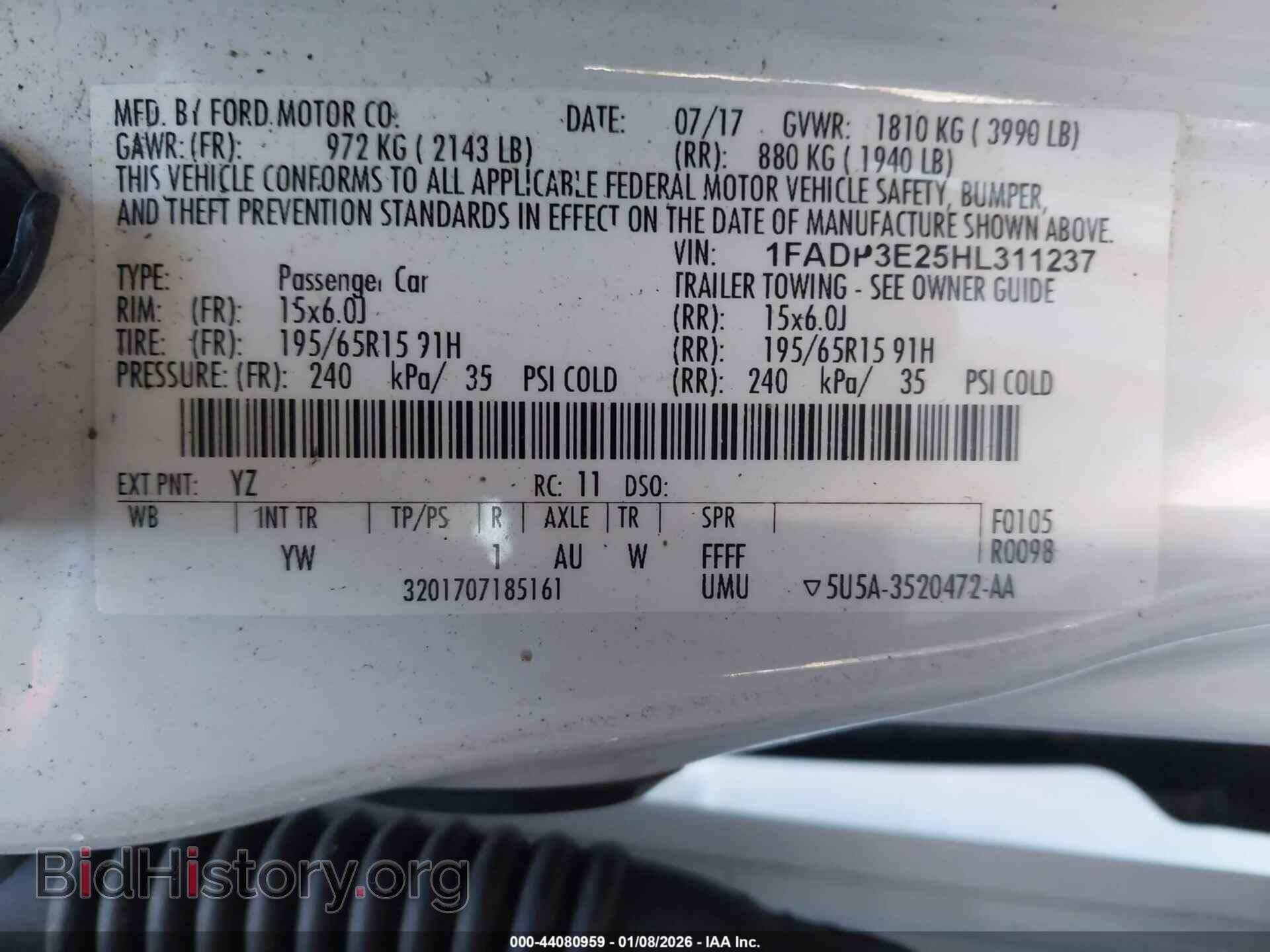 2017 FORD FOCUS - VIN: 1FADP3E25HL311237 - Photo 9