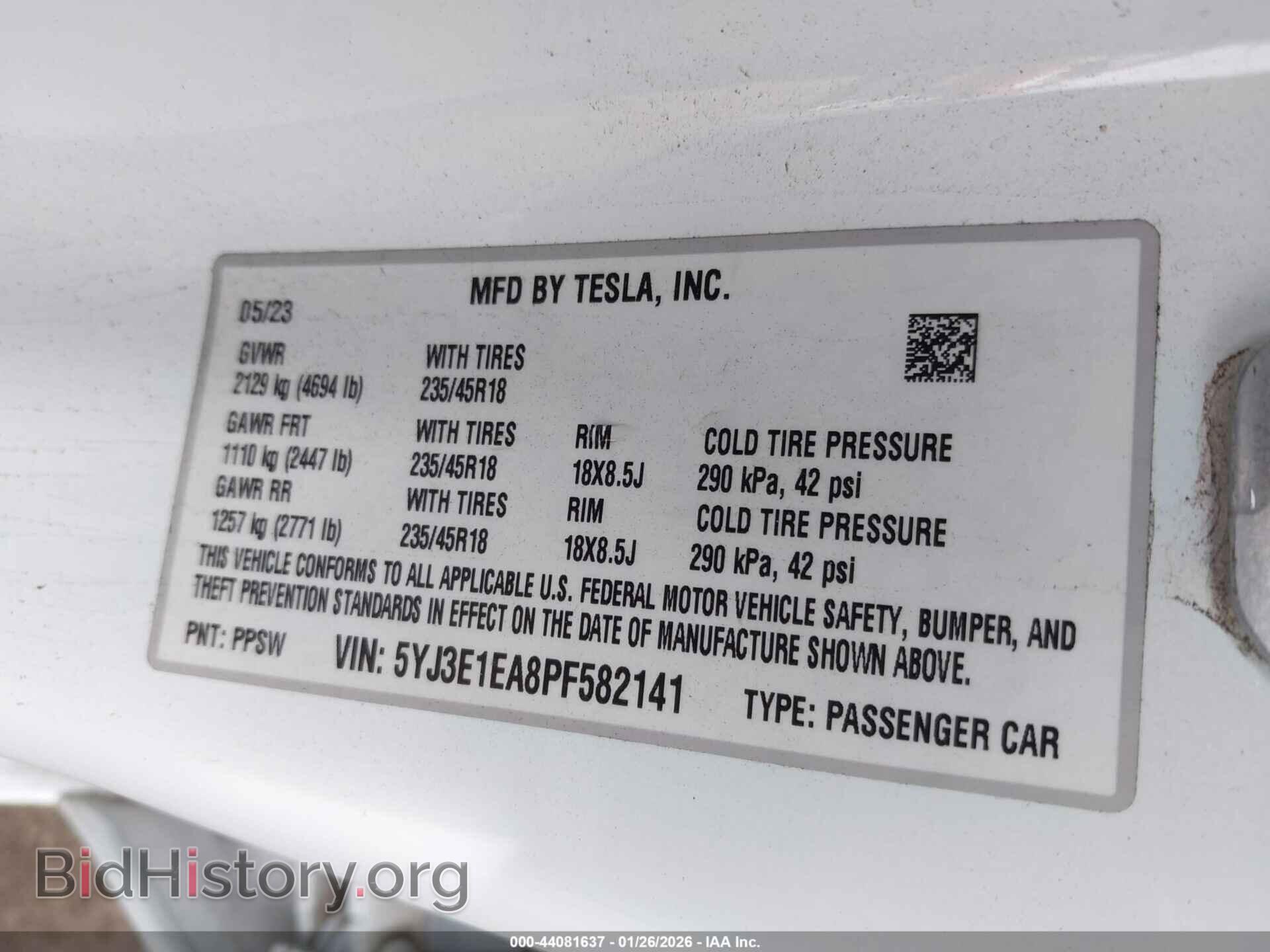 2023 TESLA MODEL 3 - VIN: 5YJ3E1EA8PF582141 - Фото 9