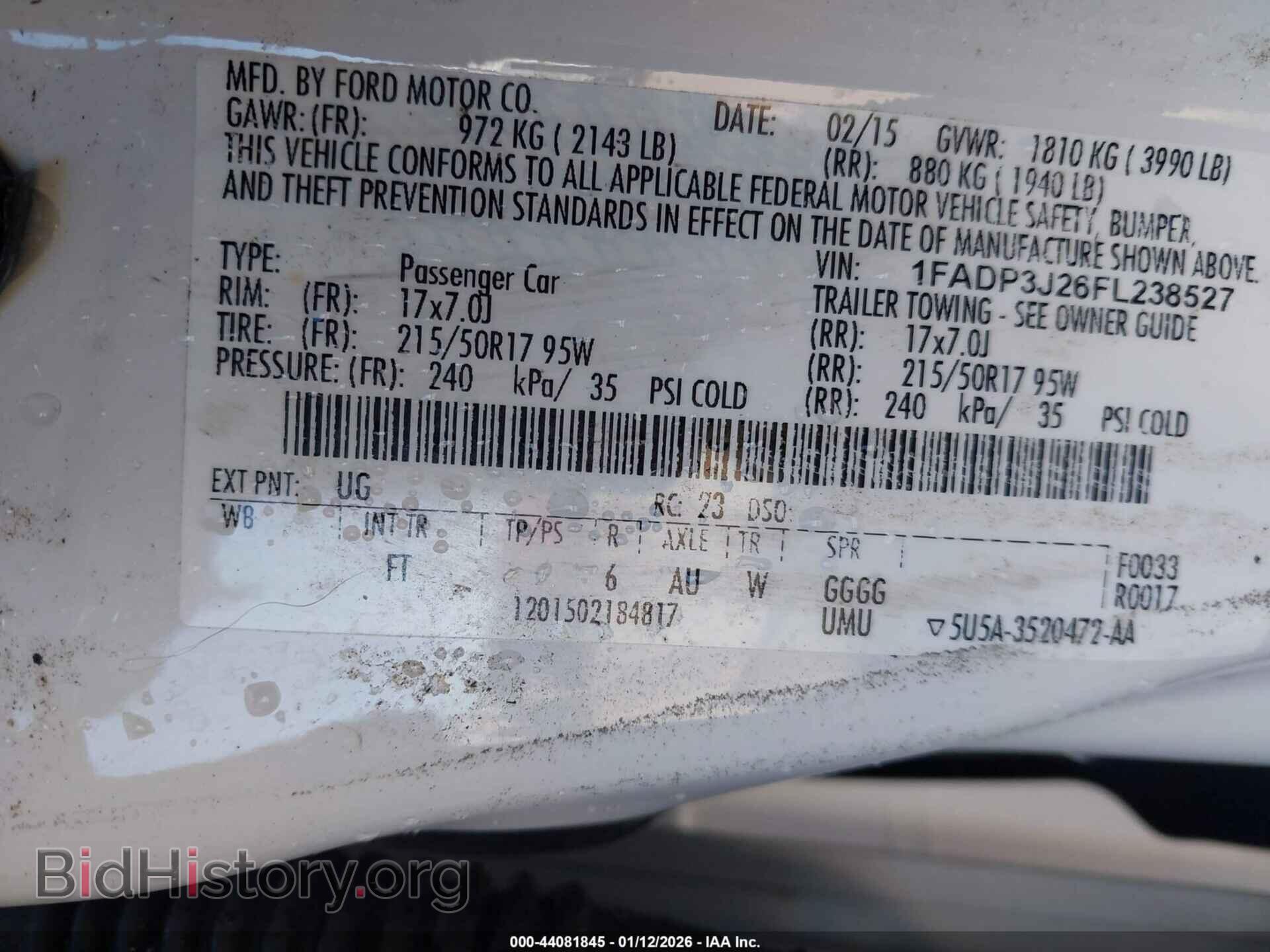 2015 FORD FOCUS - VIN: 1FADP3J26FL238527 - Фото 9
