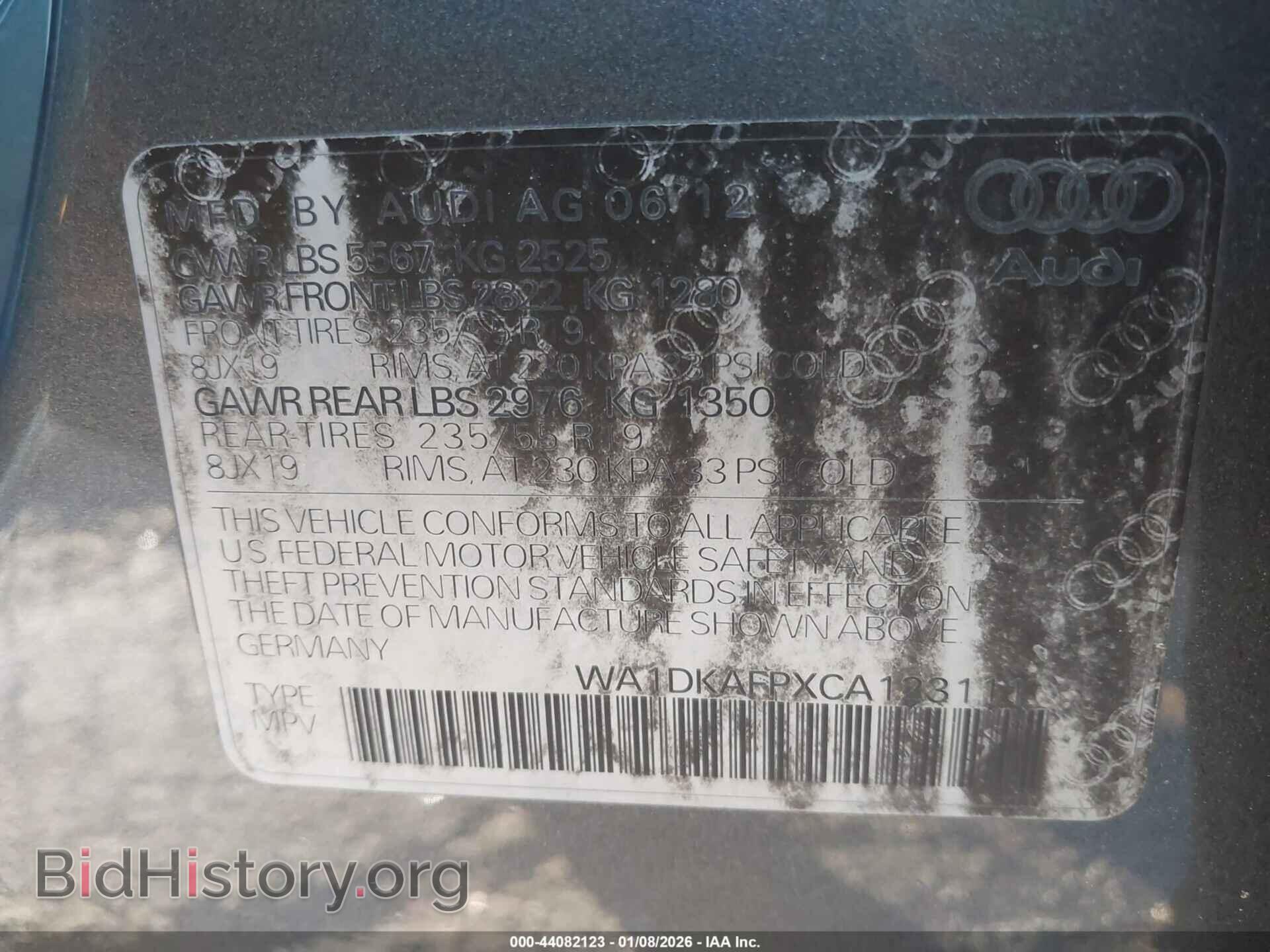 2012 AUDI Q5 - VIN: WA1DKAFPXCA123111 - Photo 9