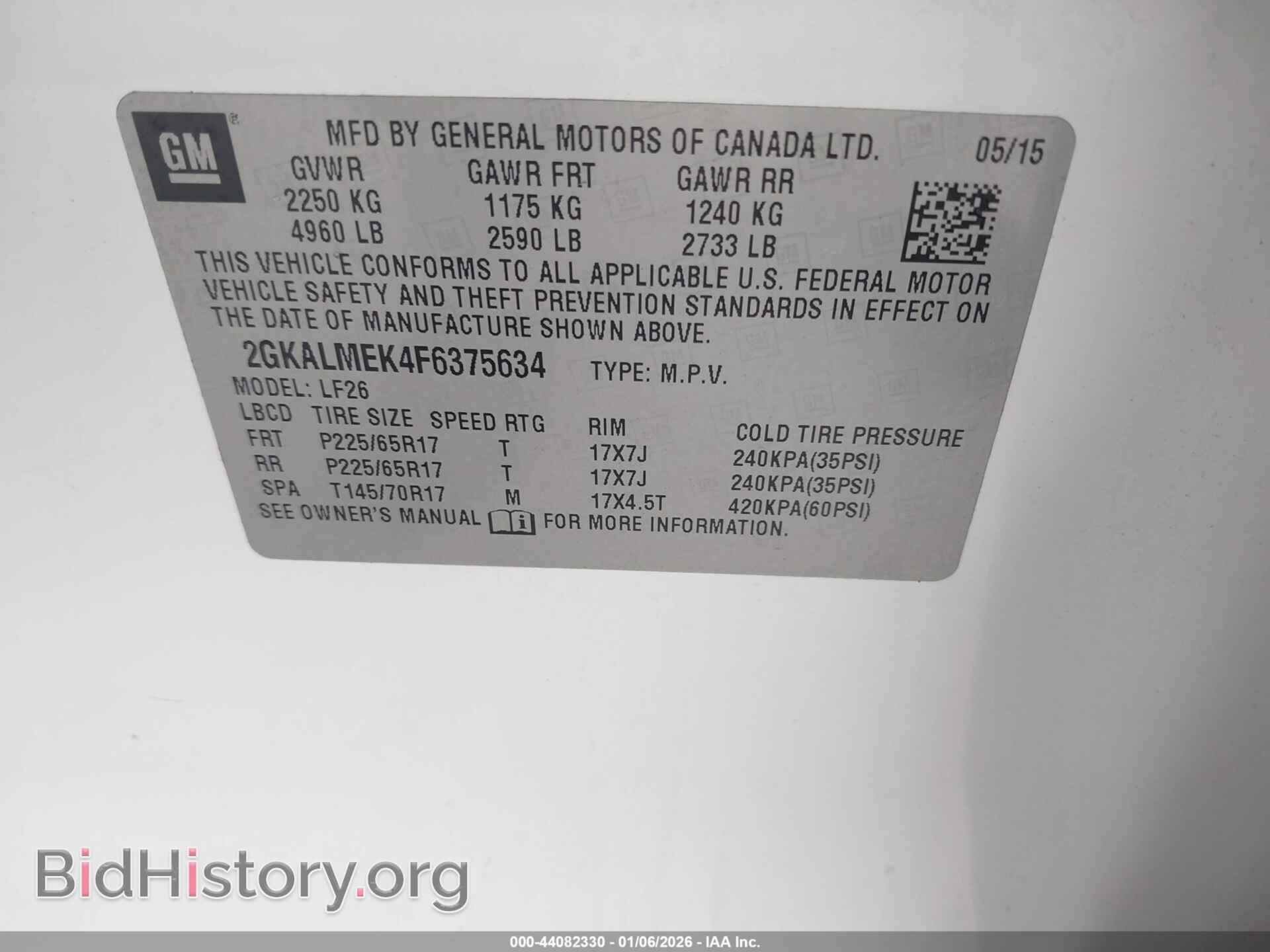 2015 GMC TERRAIN - VIN: 2GKALMEK4F6375634 - Фото 9