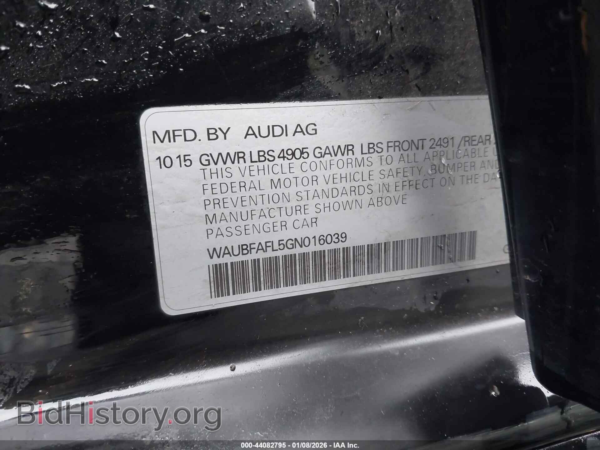 2016 AUDI A4 - VIN: WAUBFAFL5GN016039 - Фото 9