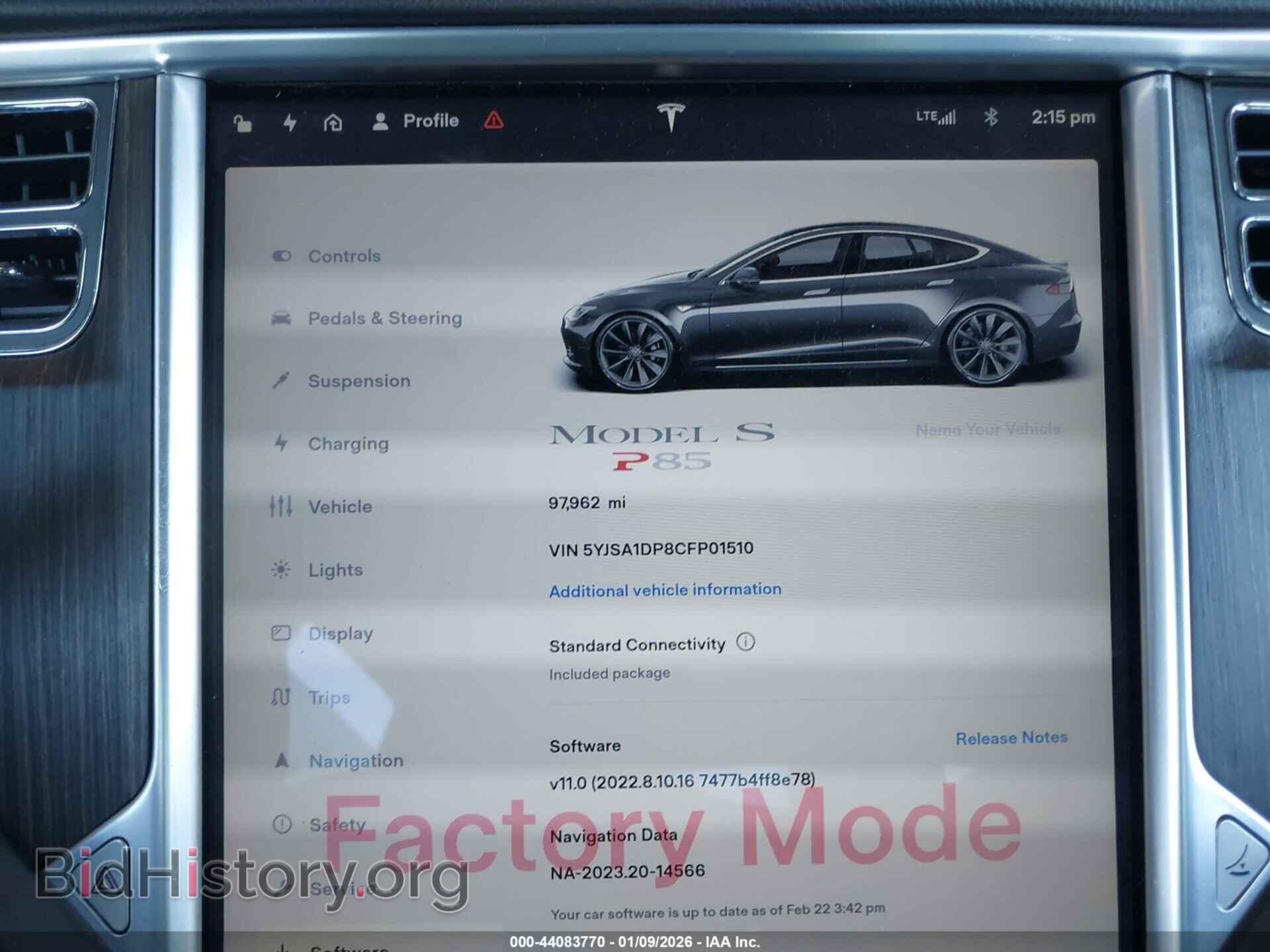 2012 TESLA MODEL S - VIN: 5YJSA1DP8CFP01510 - Photo 7