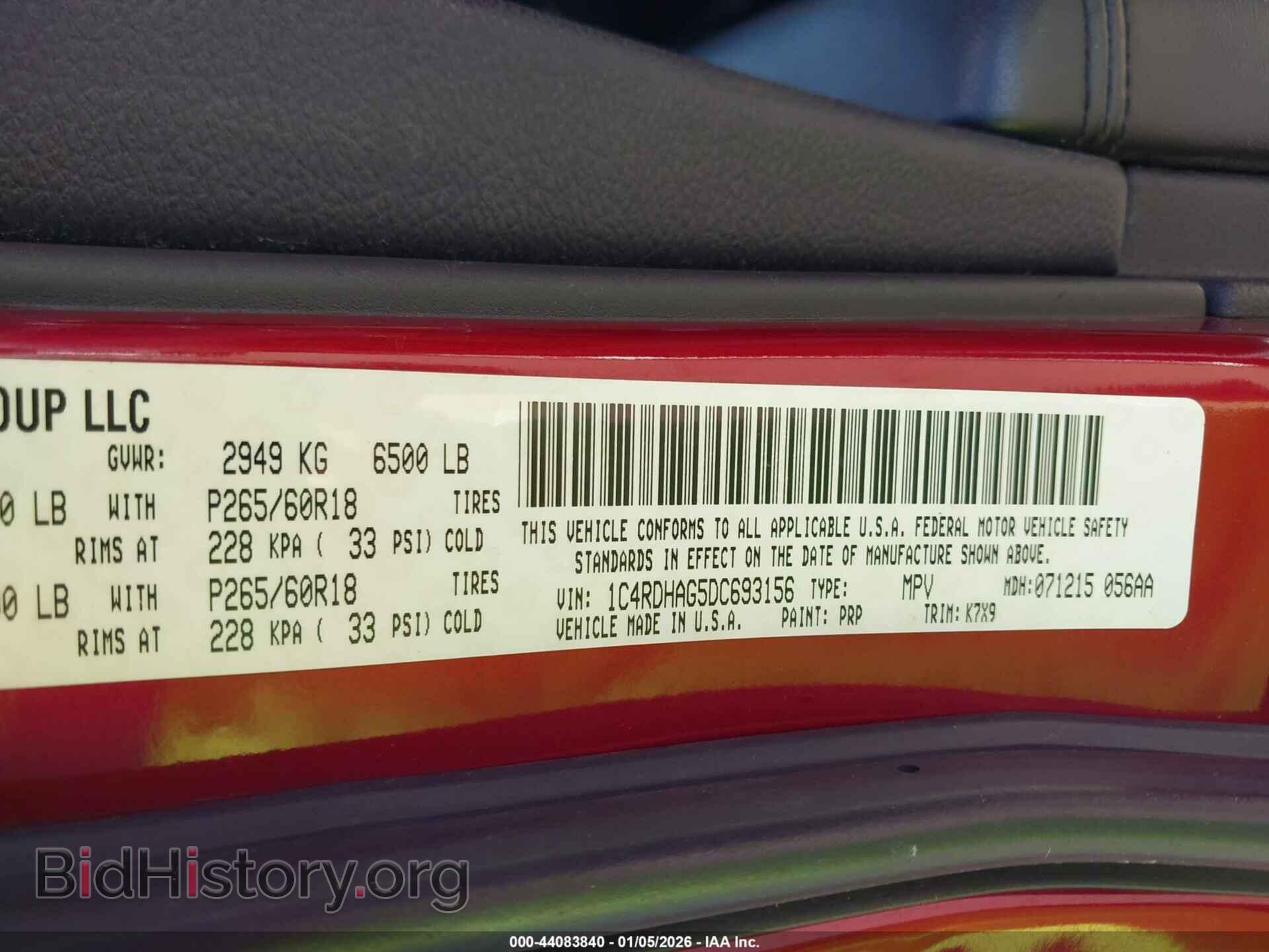 2013 DODGE DURANGO - VIN: 1C4RDHAG5DC693156 - Photo 9