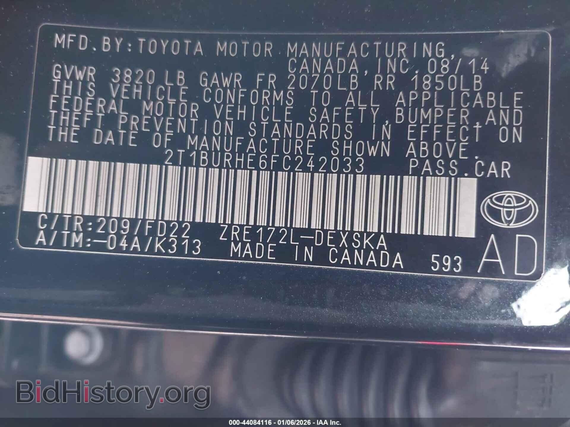 2015 TOYOTA COROLLA - VIN: 2T1BURHE6FC242033 - Фото 9