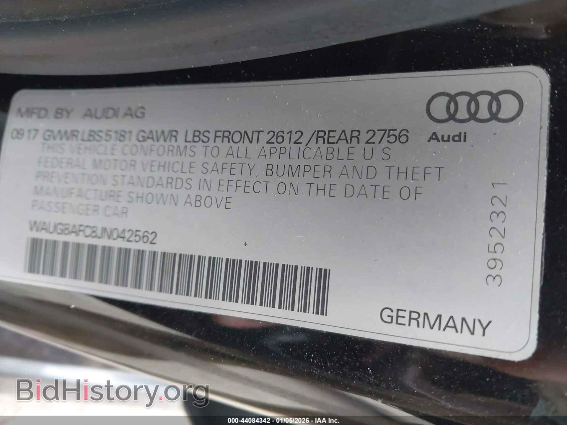 2018 AUDI A6 - VIN: WAUG8AFC8JN042562 - Photo 9