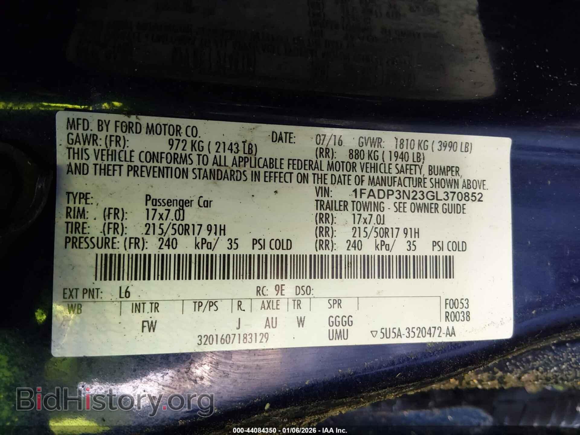2016 FORD FOCUS - VIN: 1FADP3N23GL370852 - Фото 9