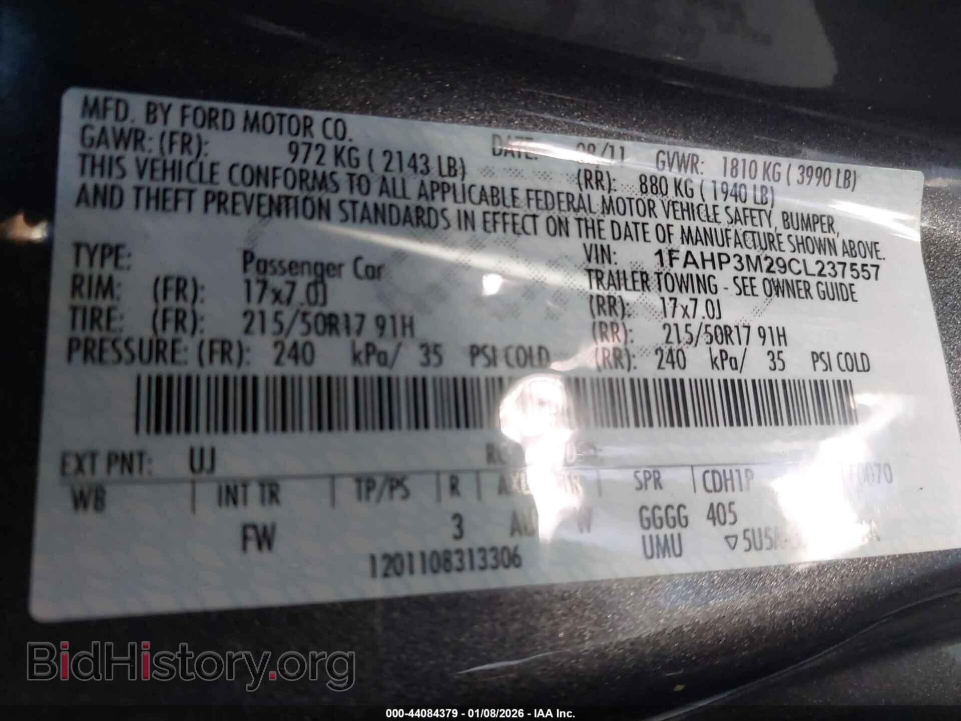 2012 FORD FOCUS - VIN: 1FAHP3M29CL237557 - Фото 9