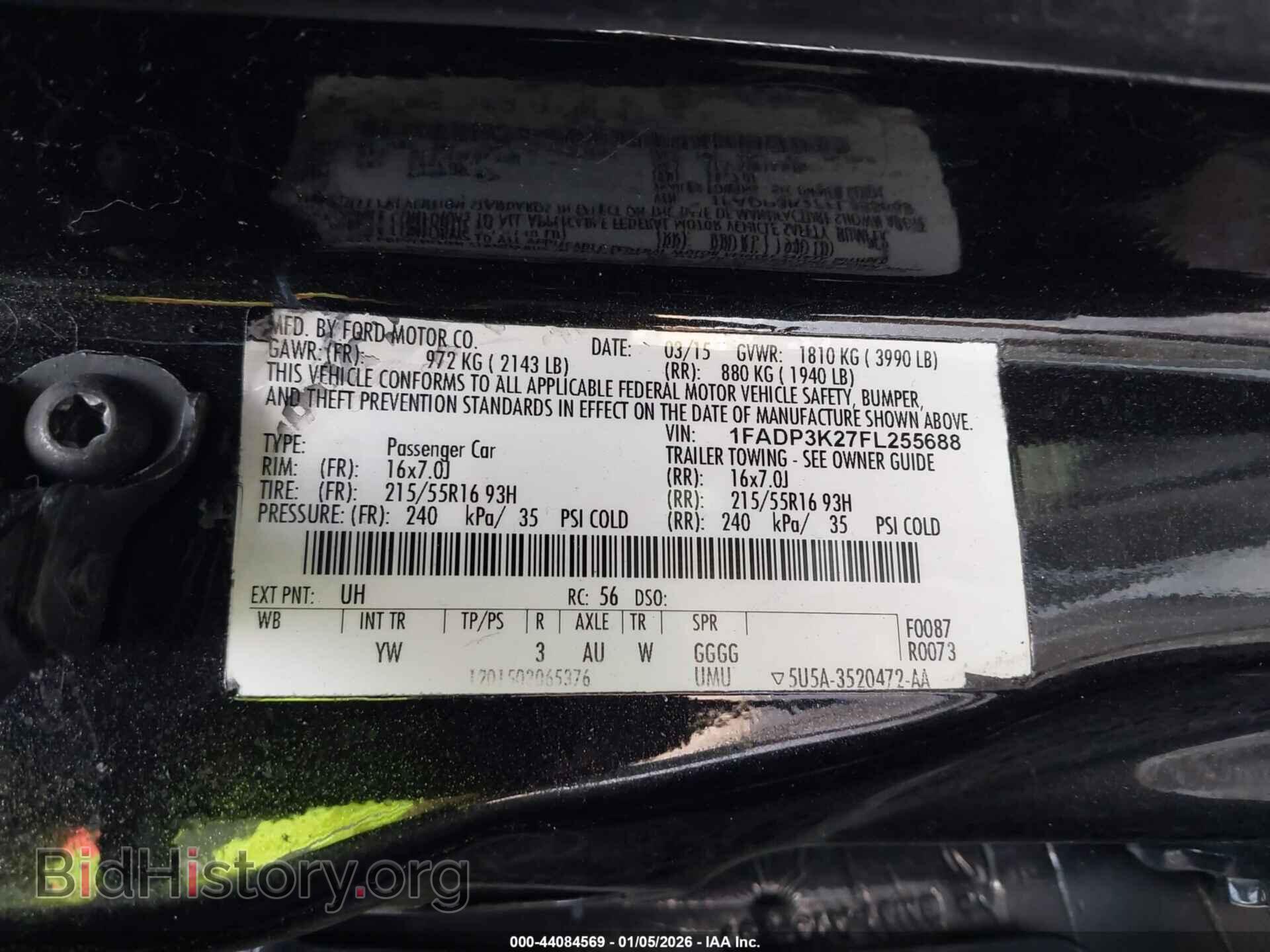 2015 FORD FOCUS - VIN: 1FADP3K27FL255688 - Фото 9