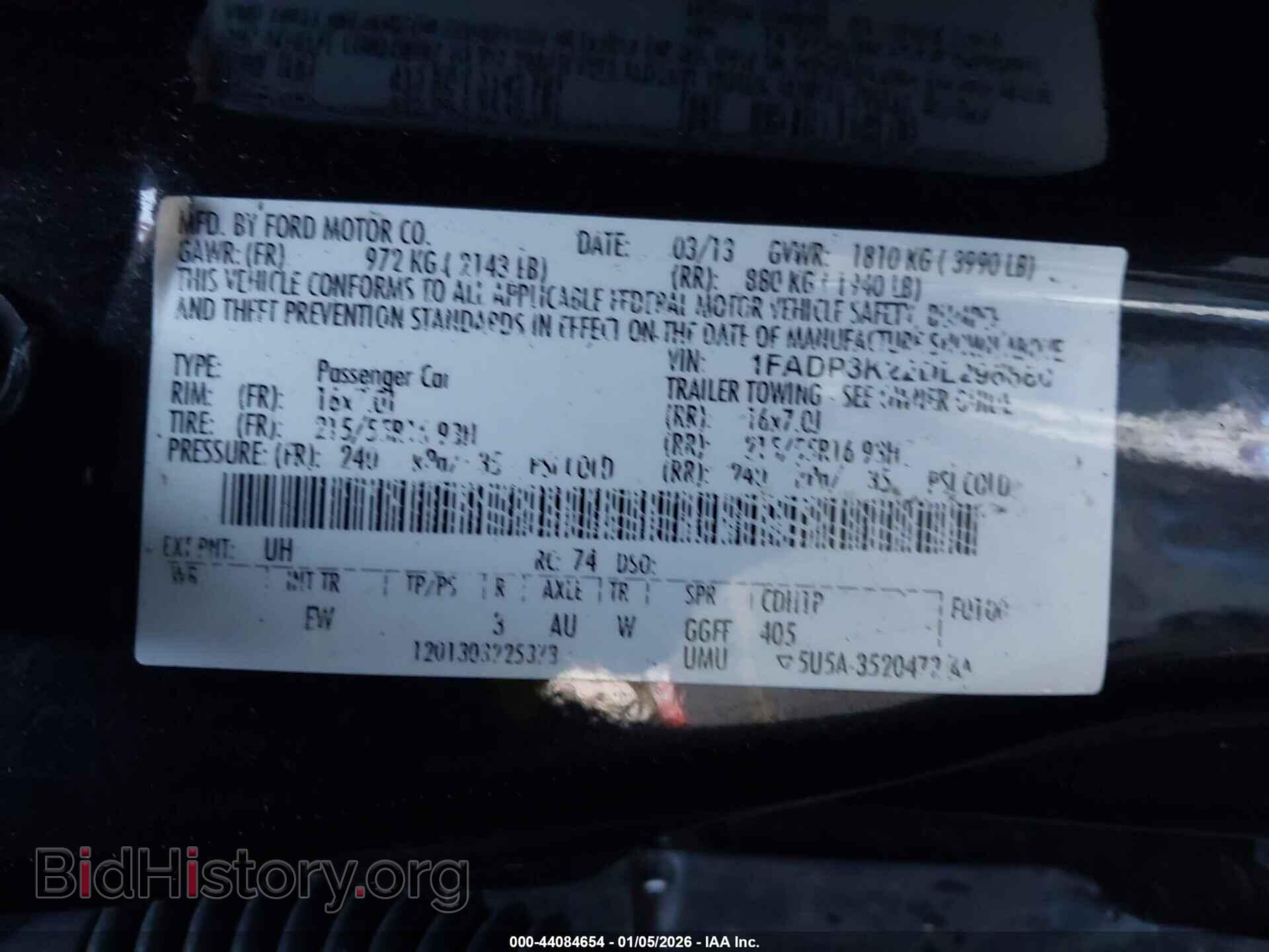 2013 FORD FOCUS - VIN: 1FADP3K22DL296680 - Фото 9