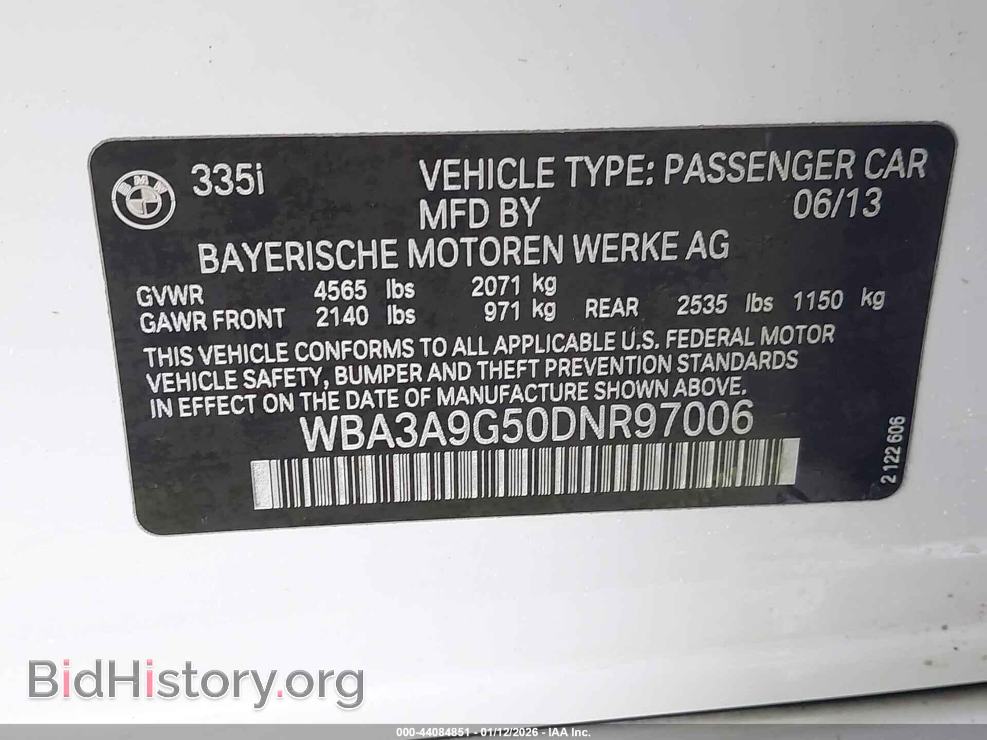2013 BMW 335I - VIN: WBA3A9G50DNR97006 - Фото 9