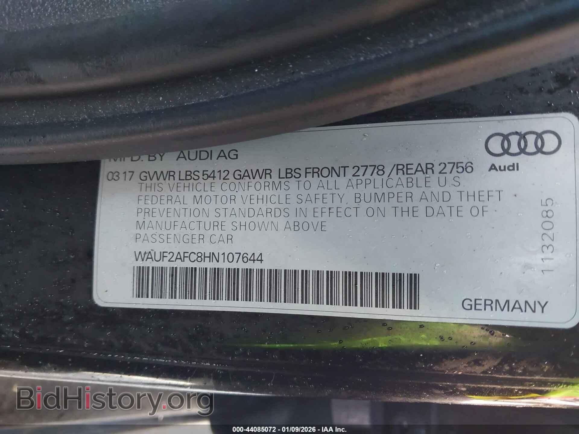 2017 AUDI A6 - VIN: WAUF2AFC8HN107644 - Фото 9