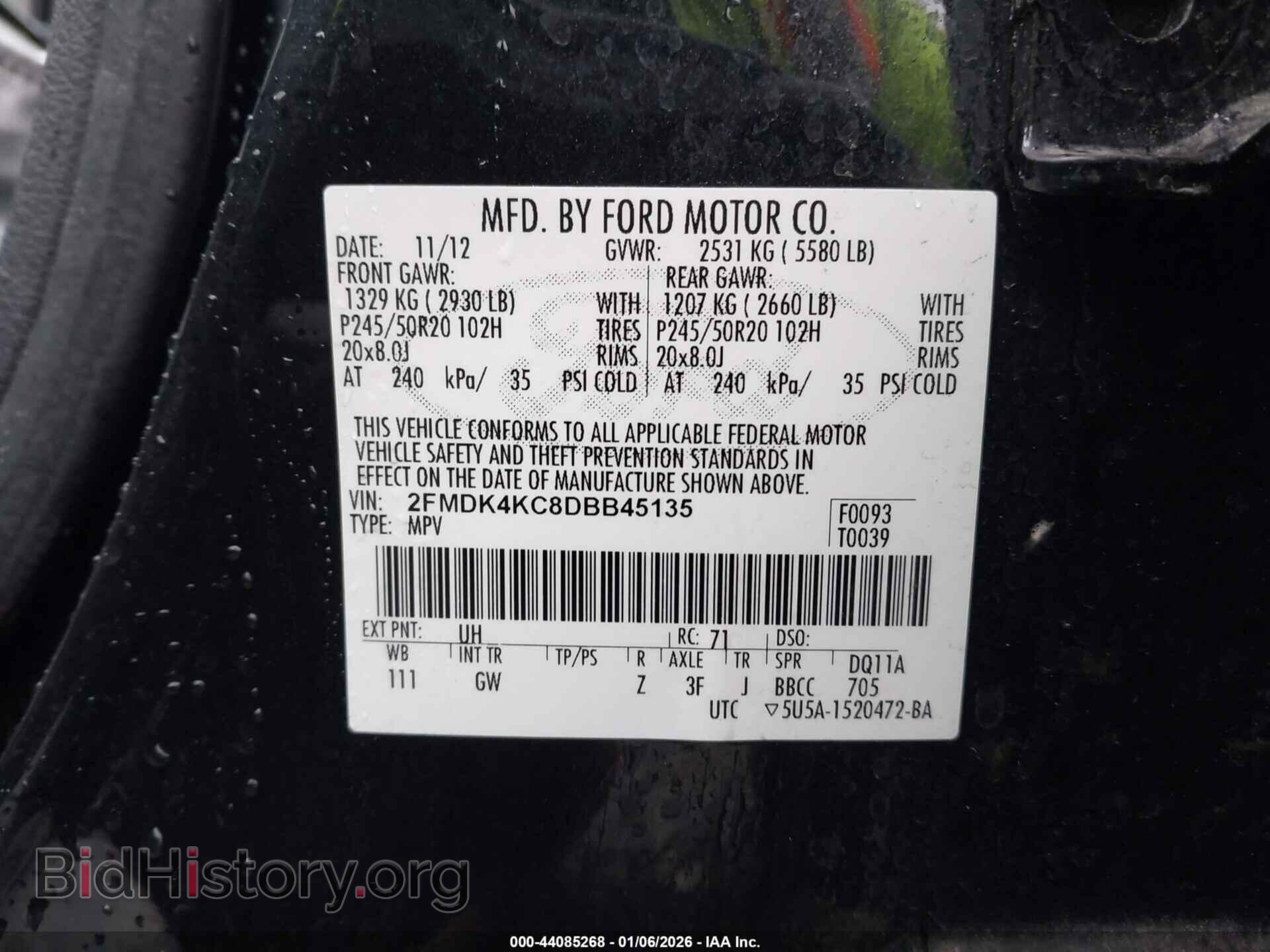 2013 FORD EDGE - VIN: 2FMDK4KC8DBB45135 - Photo 9